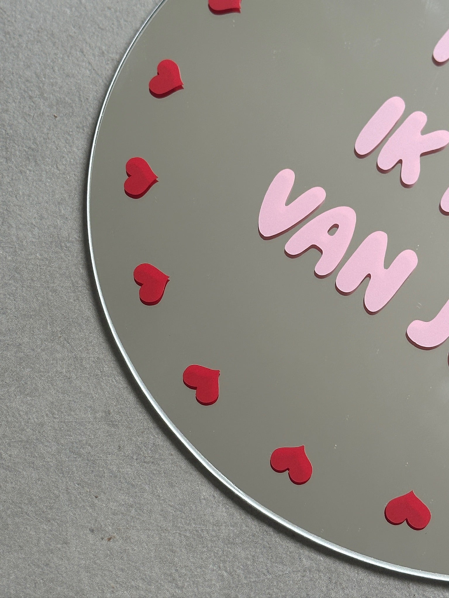 Mama, ik hou van jou mirror babypink red