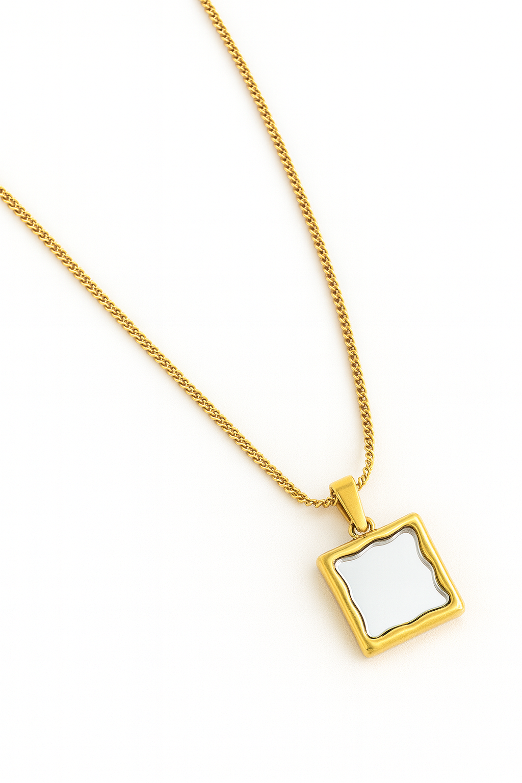 Unwind x Blemz Gold Necklace with Mirror Pendant