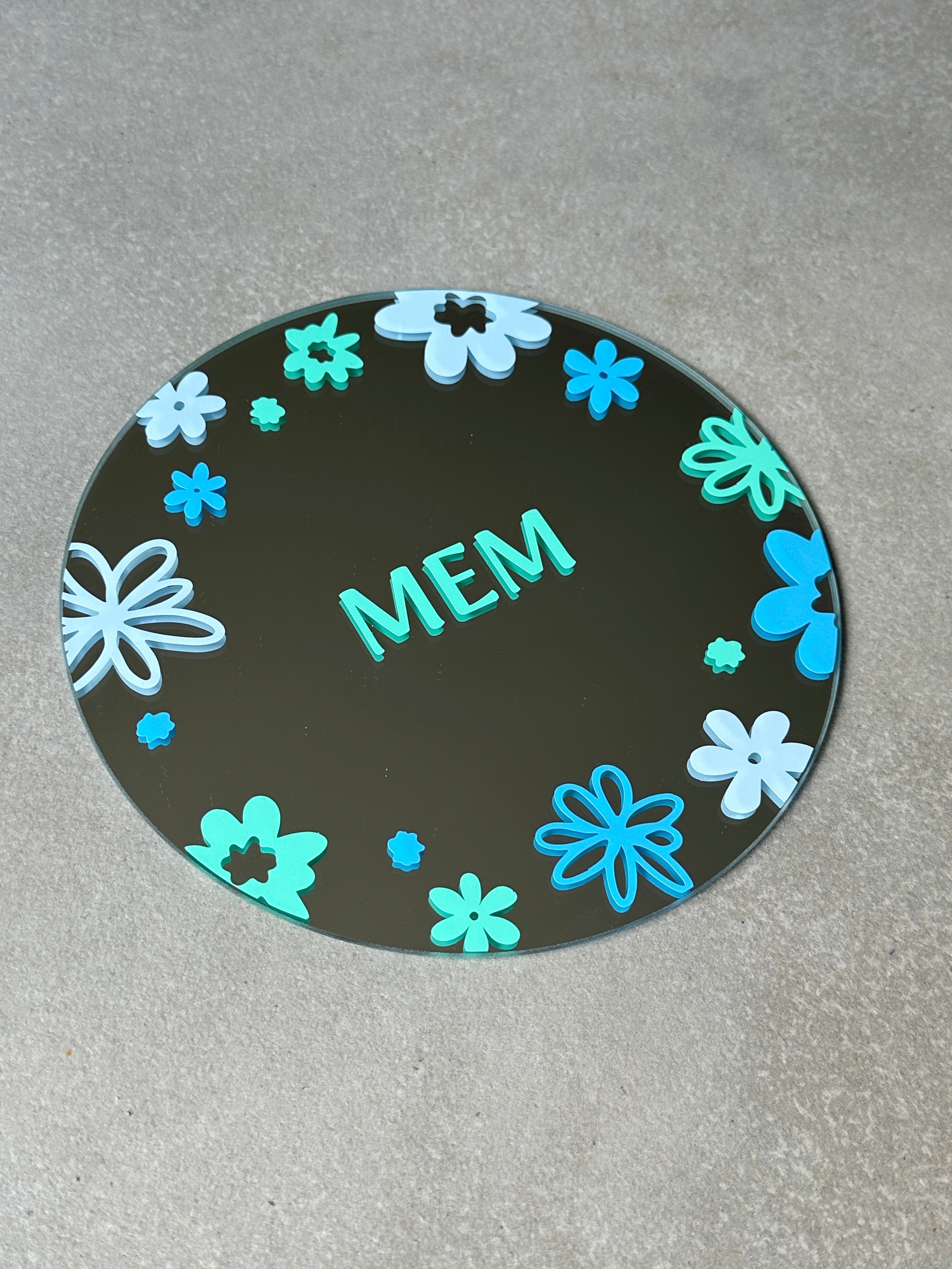 Custom flower mirror multicolor