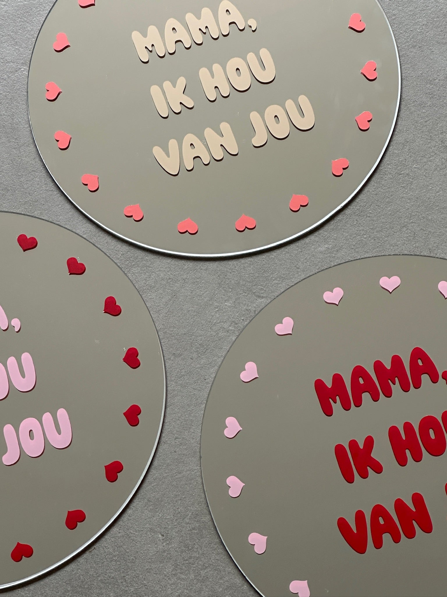 Mama, ik hou van jou mirror red babypink