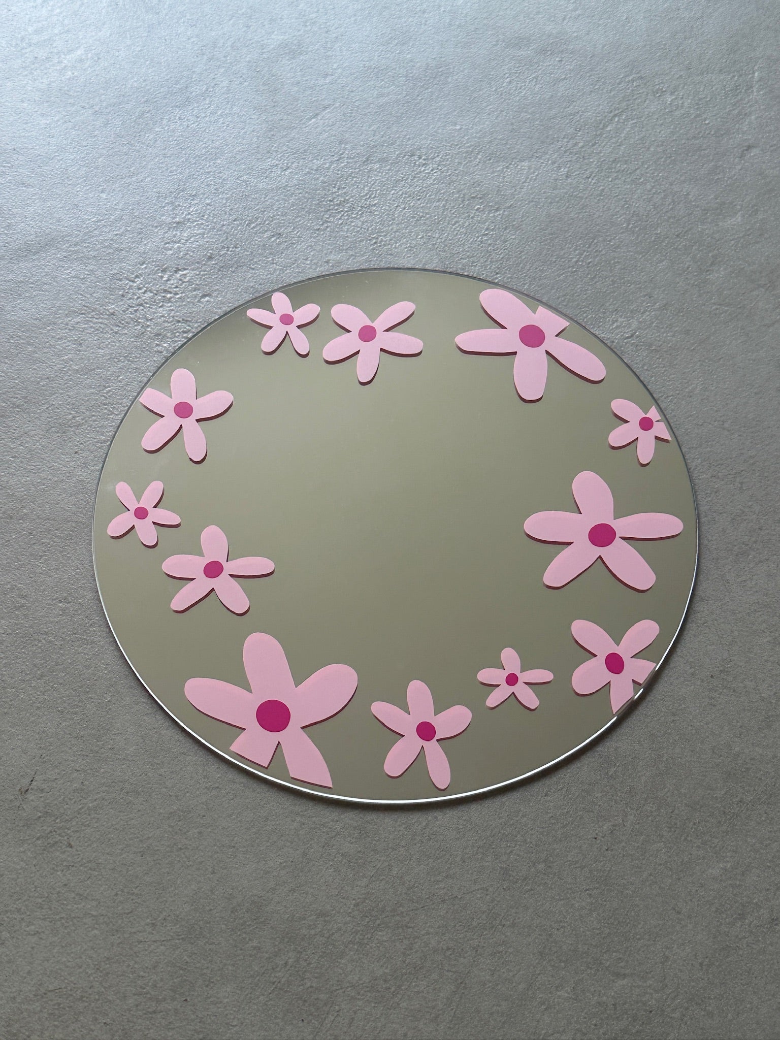 Flower field mirror babypink fucsia