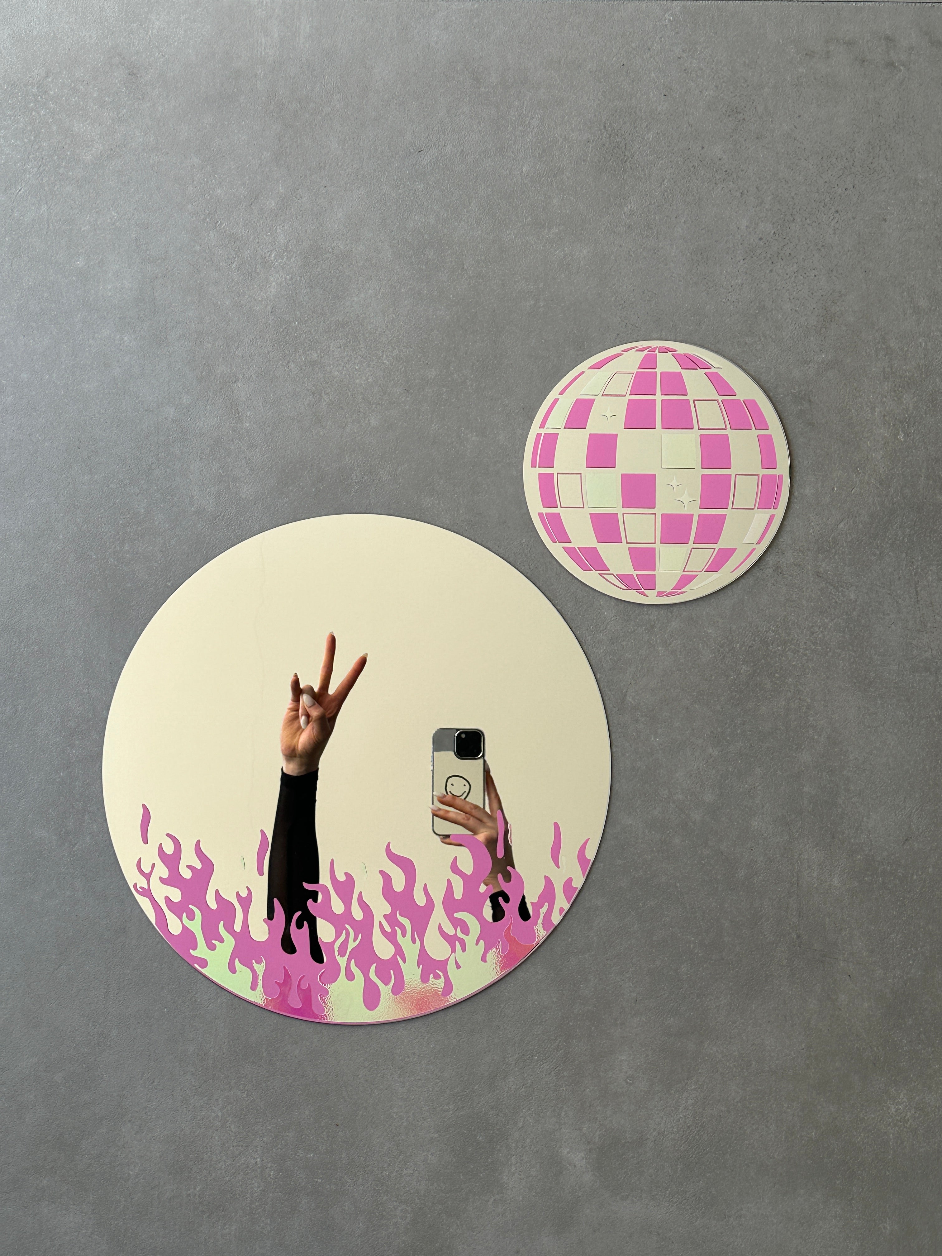 Fire double mirror pink