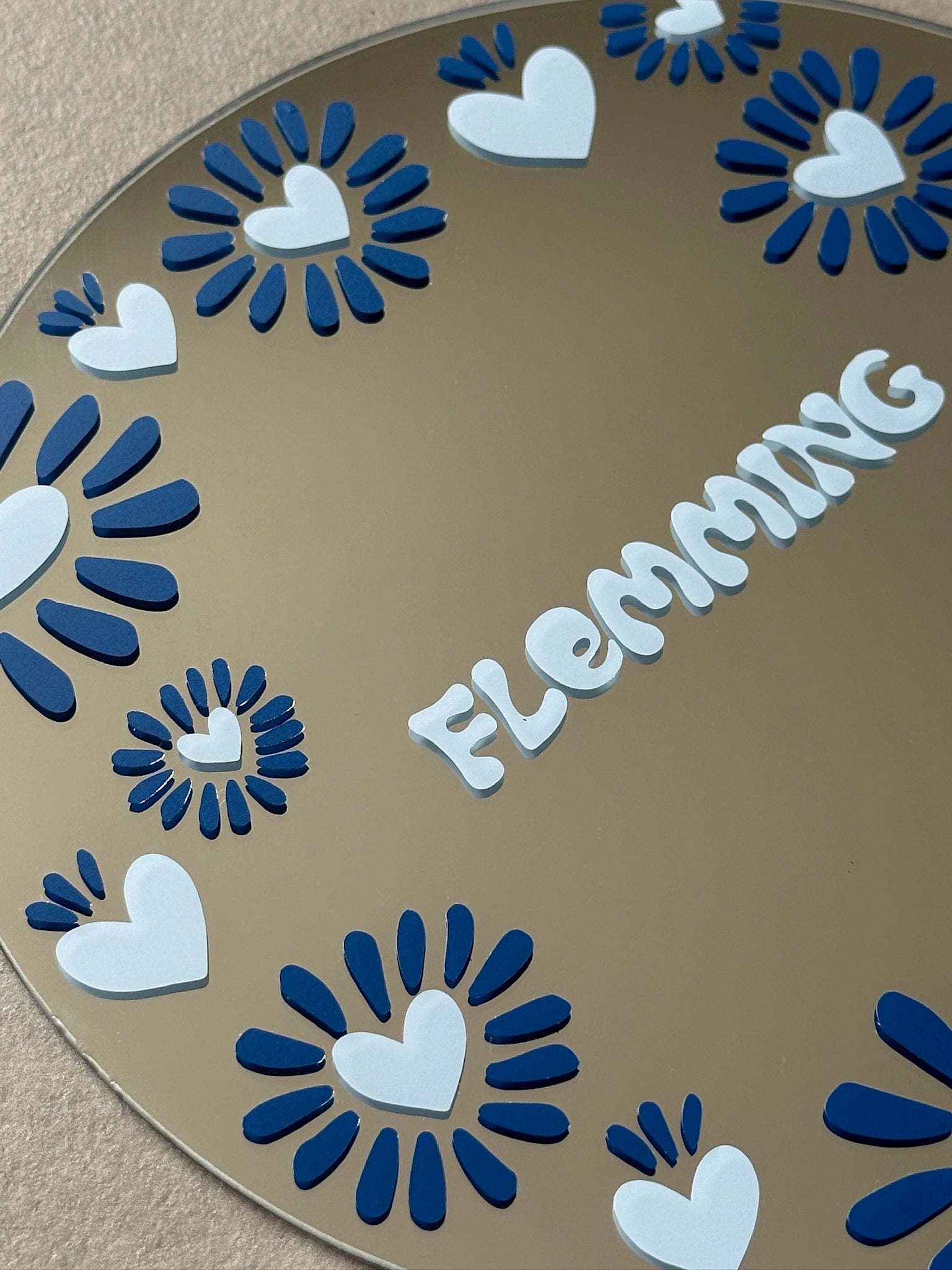 Custom sunheart mirror babyblue blue