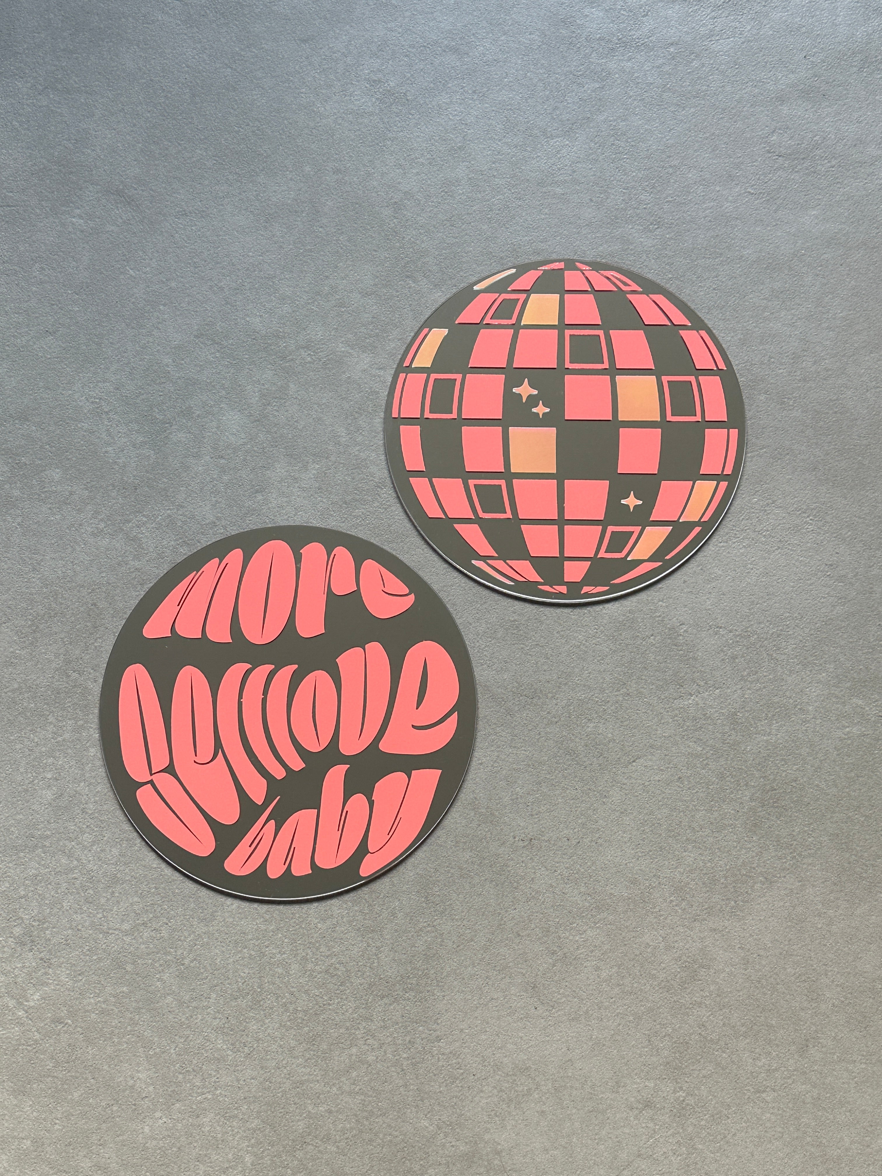 Discoball mirror peach