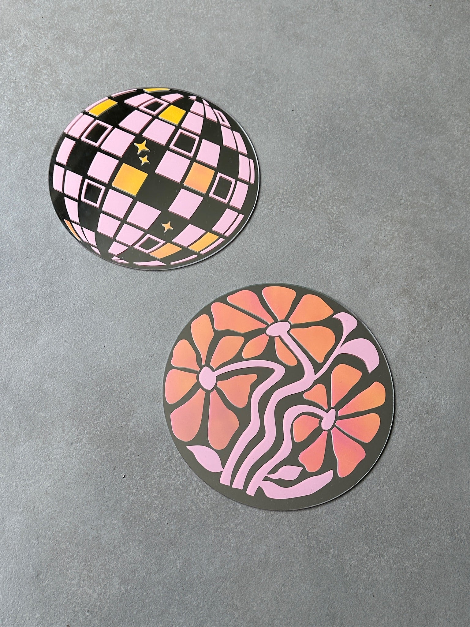 Flower mirror babypink