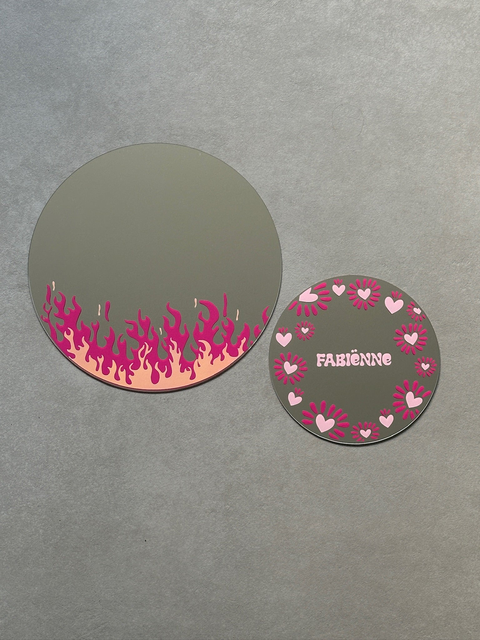 Custom sunheart mirror babypink fucsia