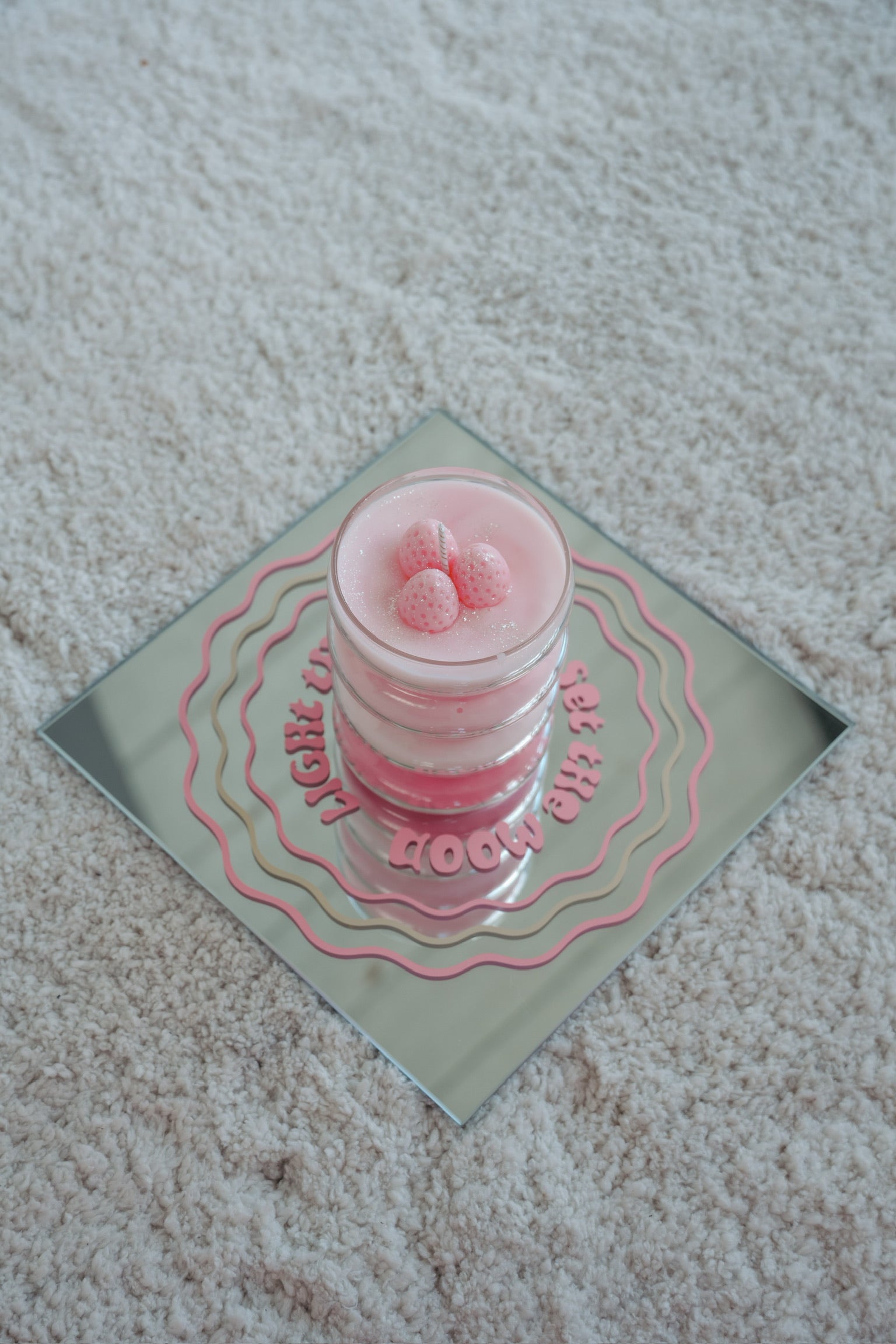 Mirror candle plate 'light the flame'