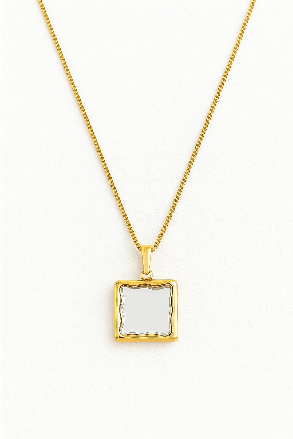 Unwind x Blemz Gold Necklace with Mirror Pendant