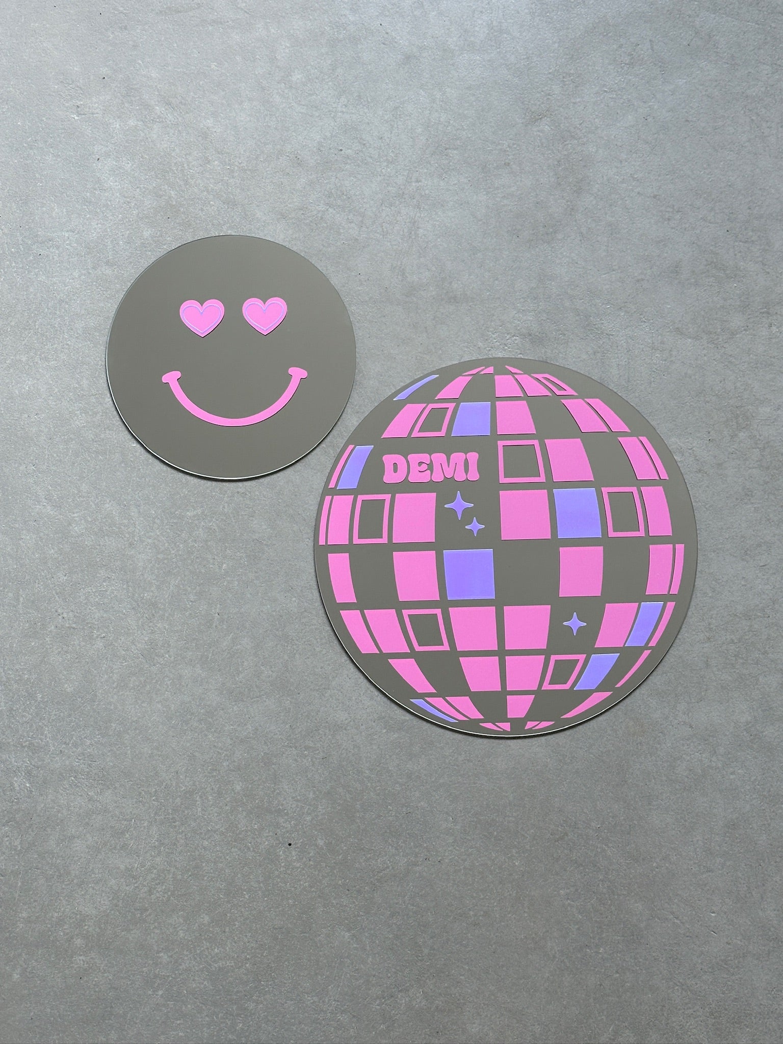 Custom discoball mirror pink