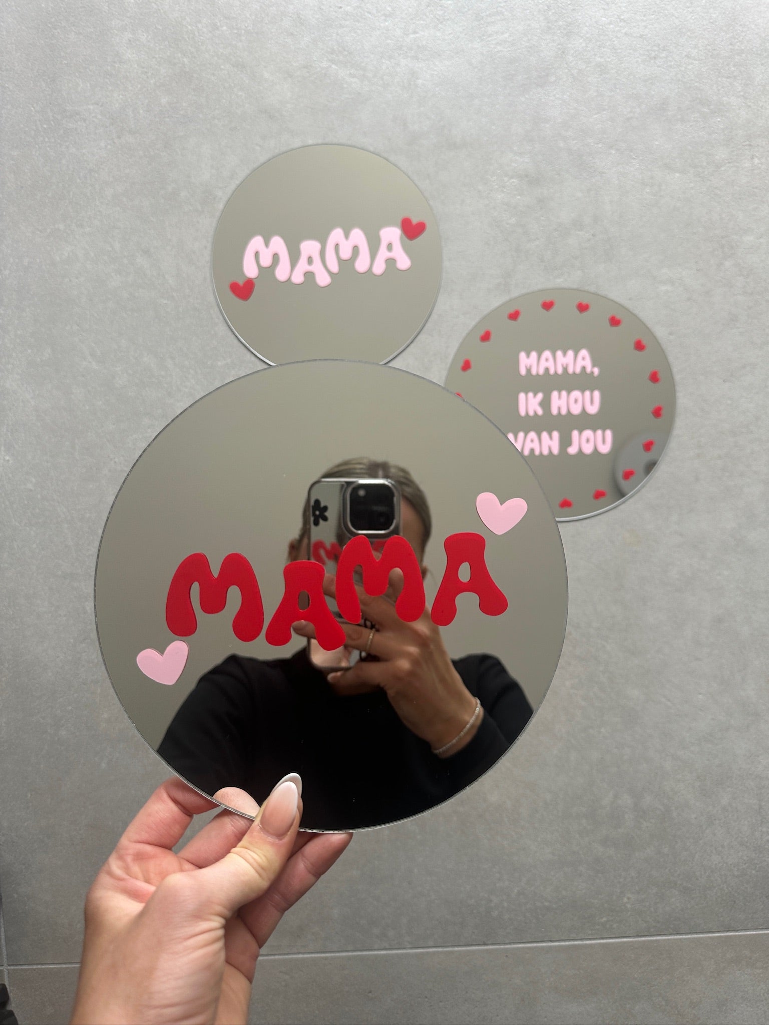 Mama red babypink
