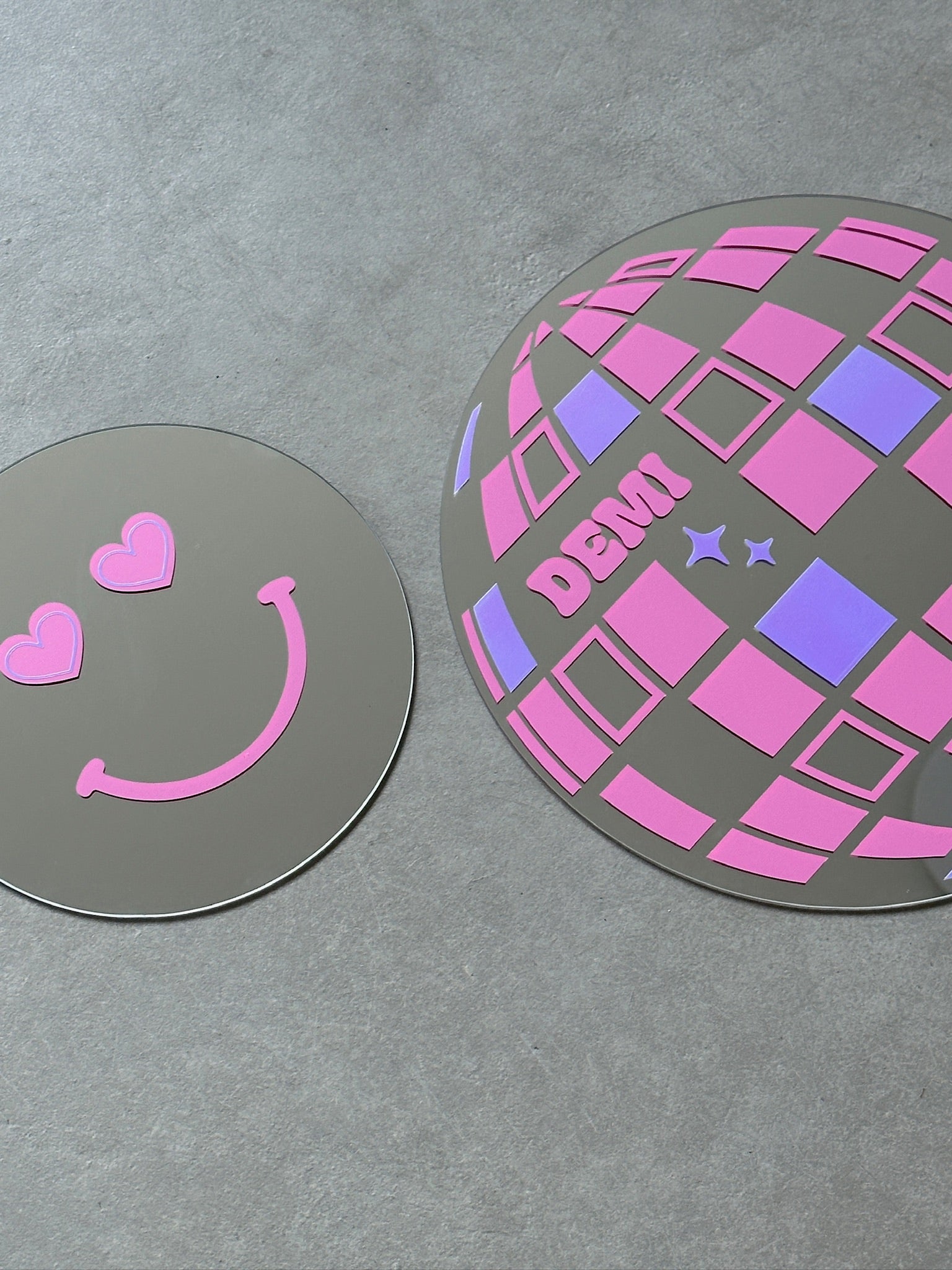 Custom discoball mirror pink