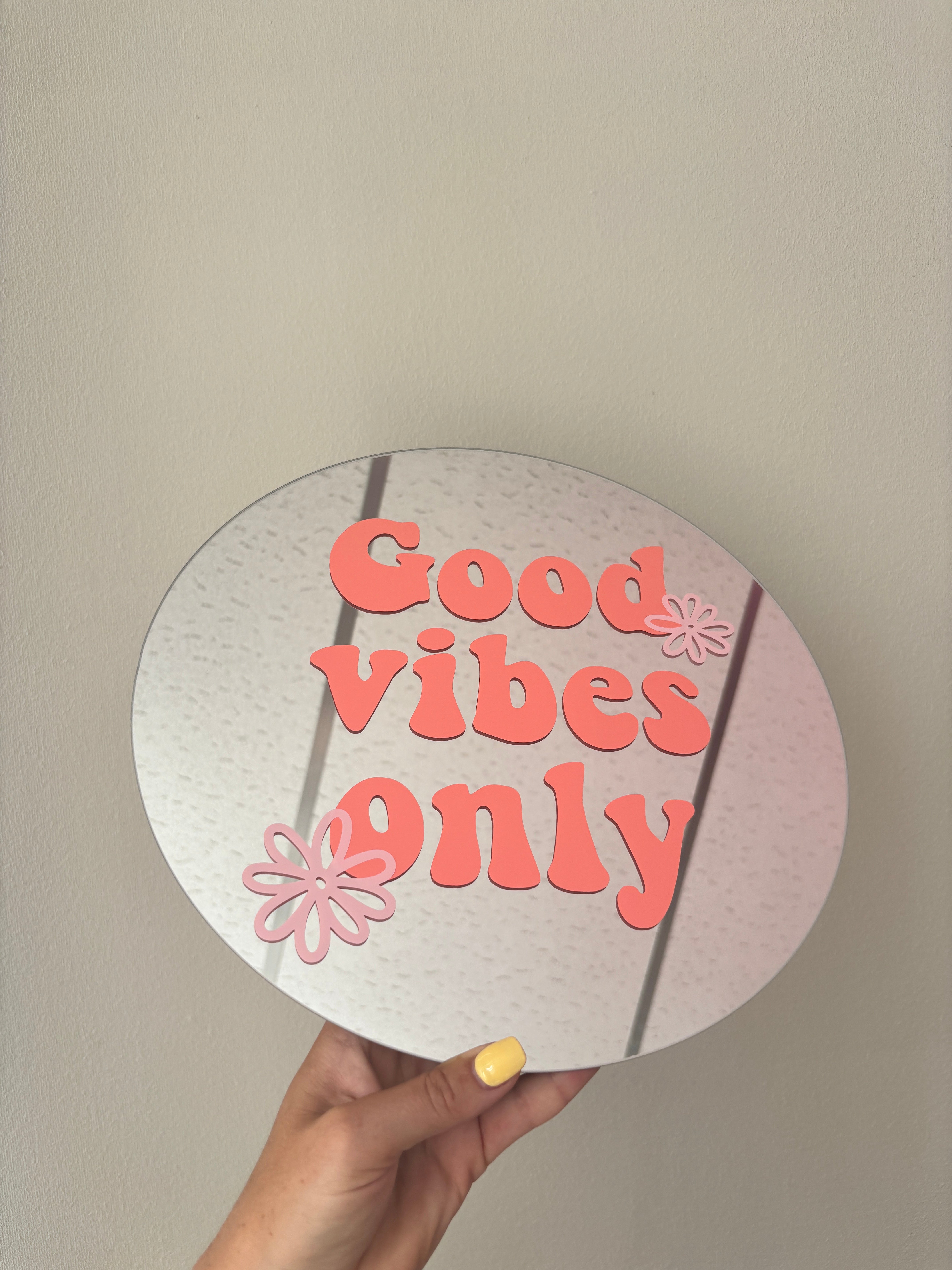 Damaged good vibes only peach babypink