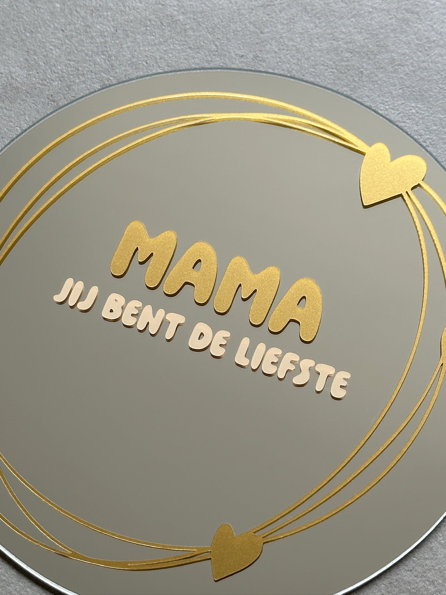 Mama je bent de liefste spiegel gold sand