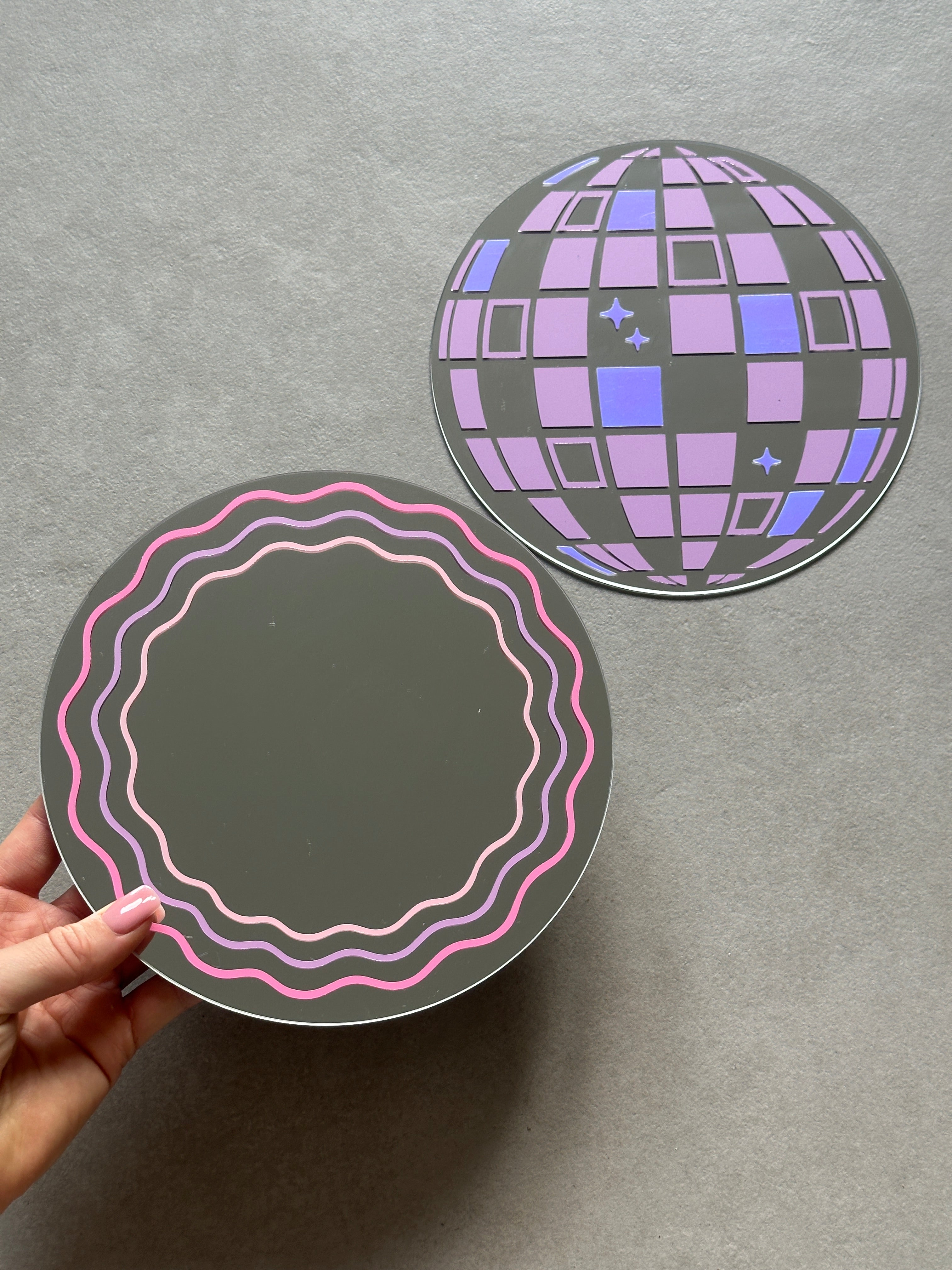 Discoball mirror lila
