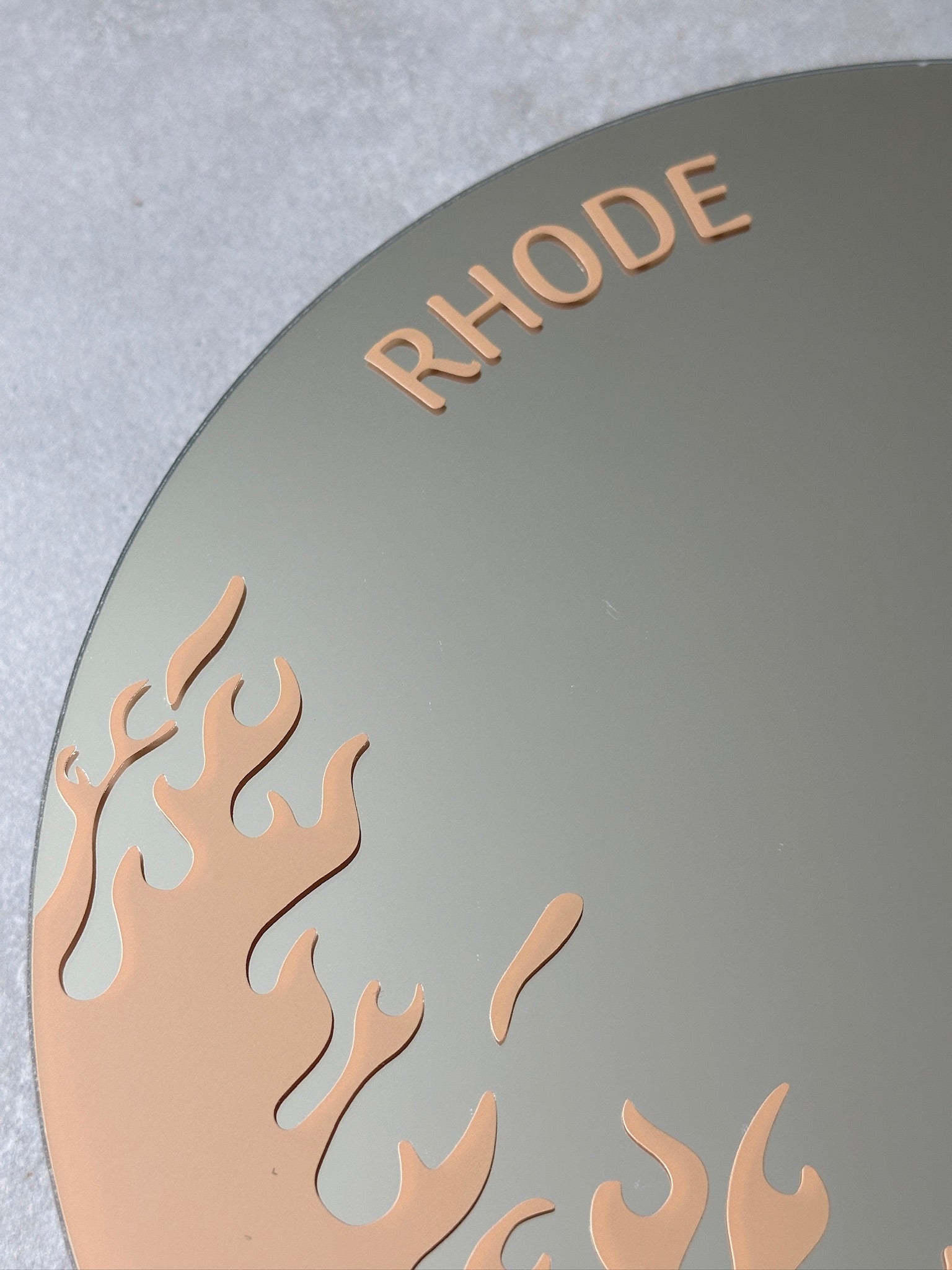 Custom fire mirror caramel