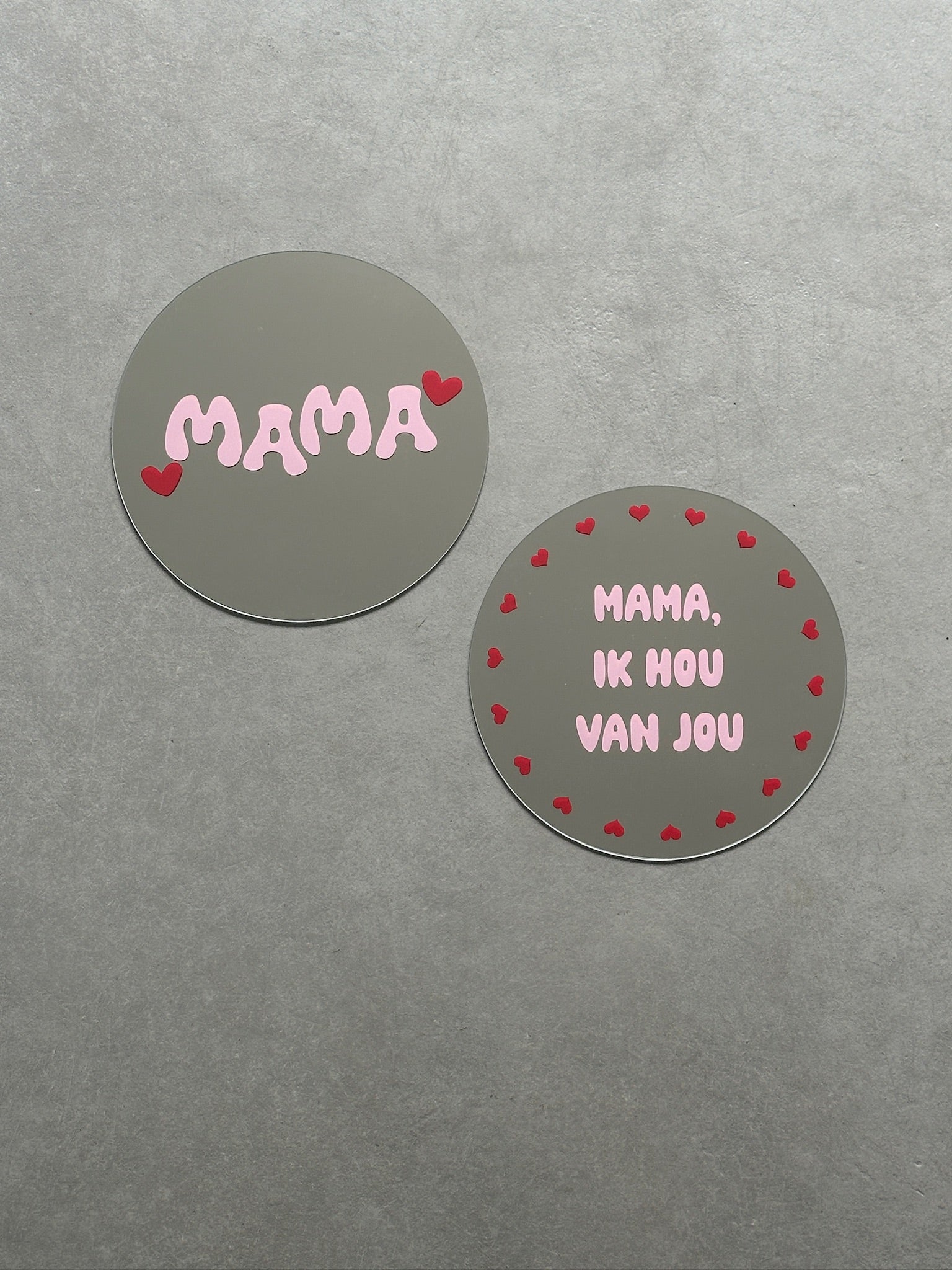 Mama, ik hou van jou mirror babypink red