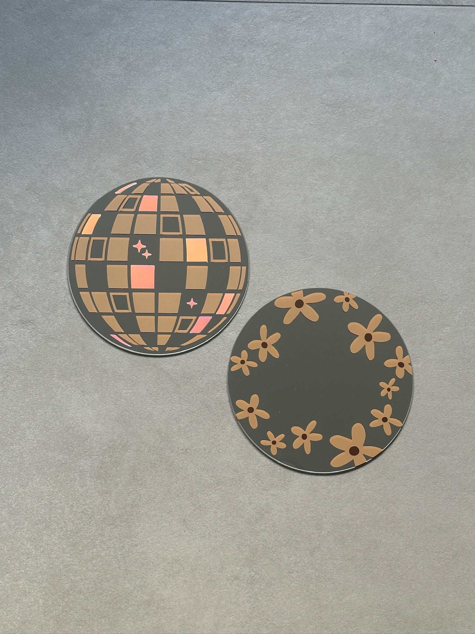 Discoball mirror caramel