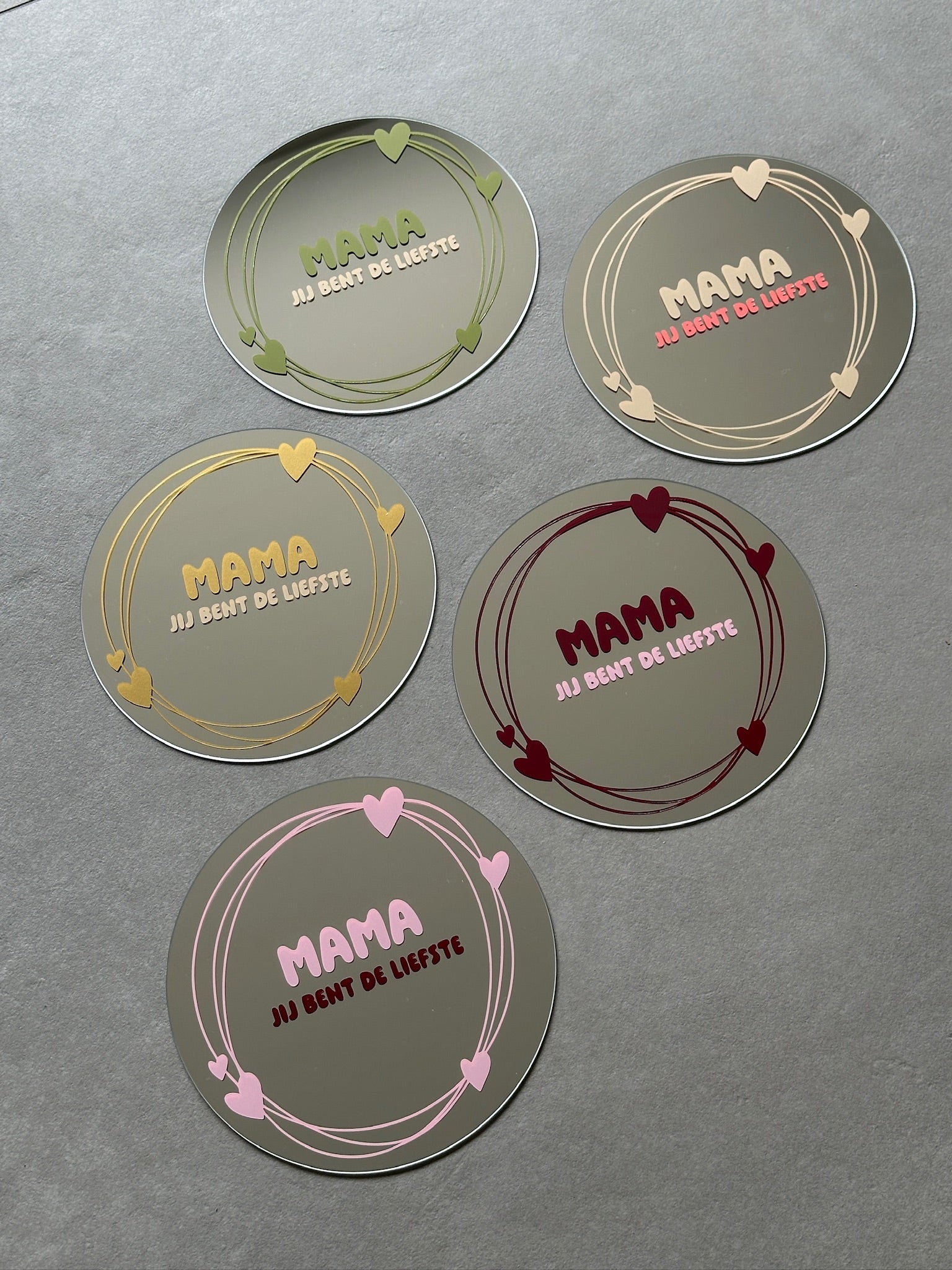 Mama je bent de liefste spiegel sand peach