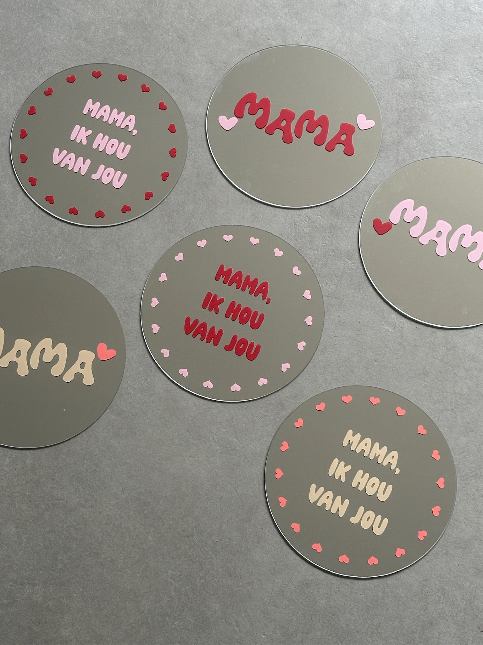 Mama, ik hou van jou mirror sand peach