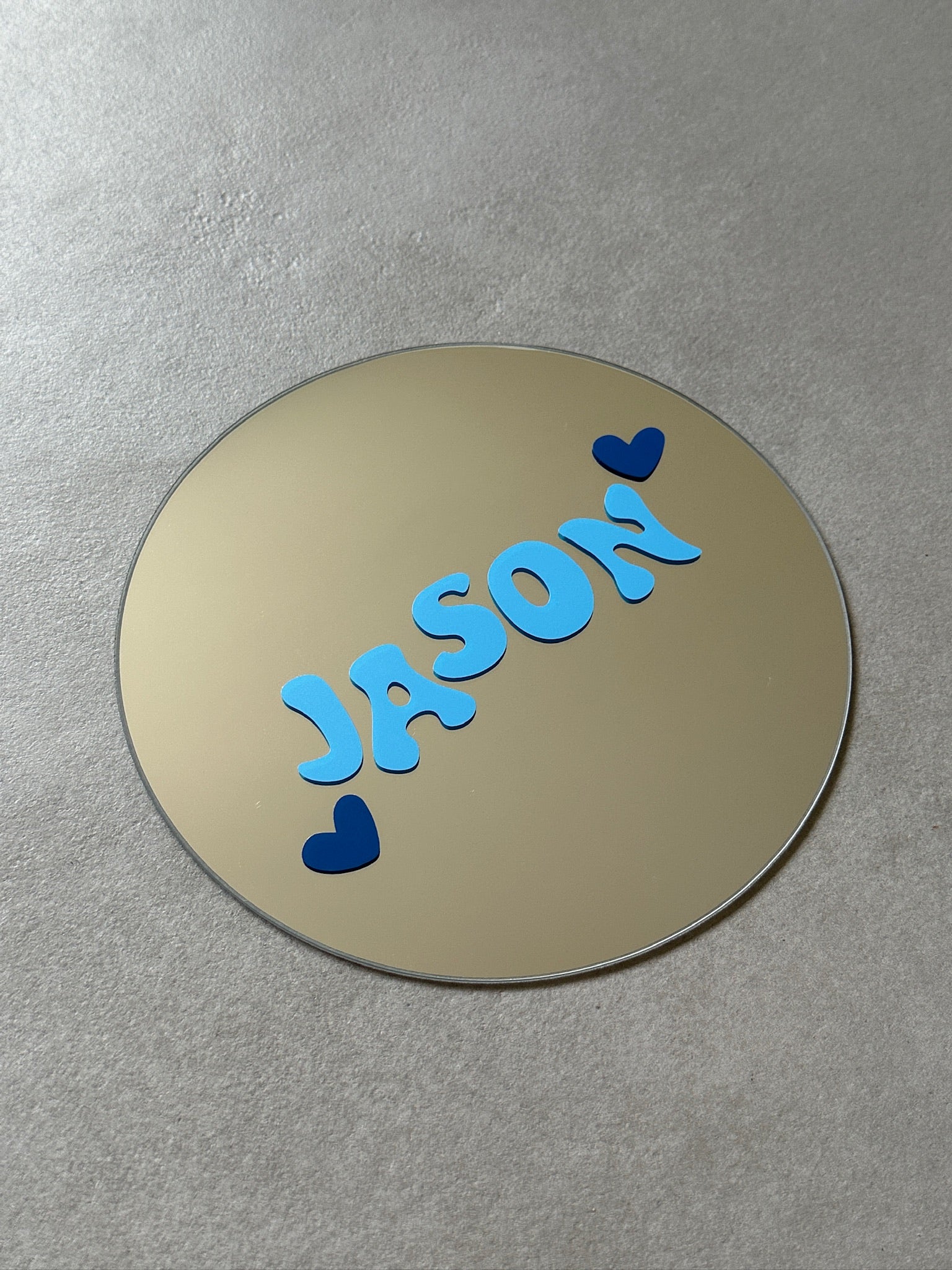 Custom name hearts mirror