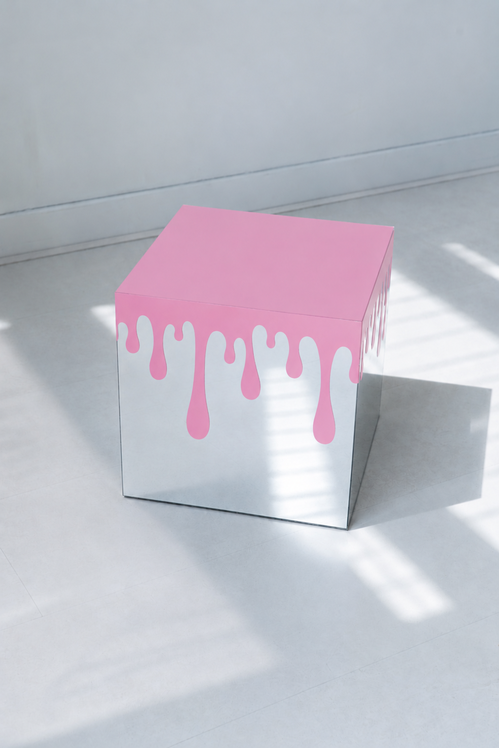 Spiegel kubus pink drip