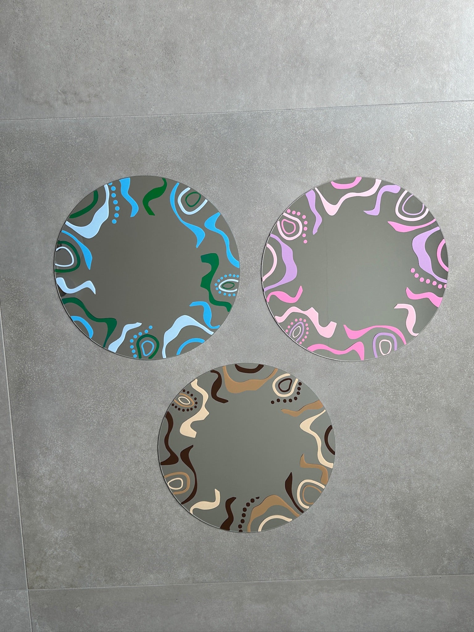 Crazy wave mirror pink lila