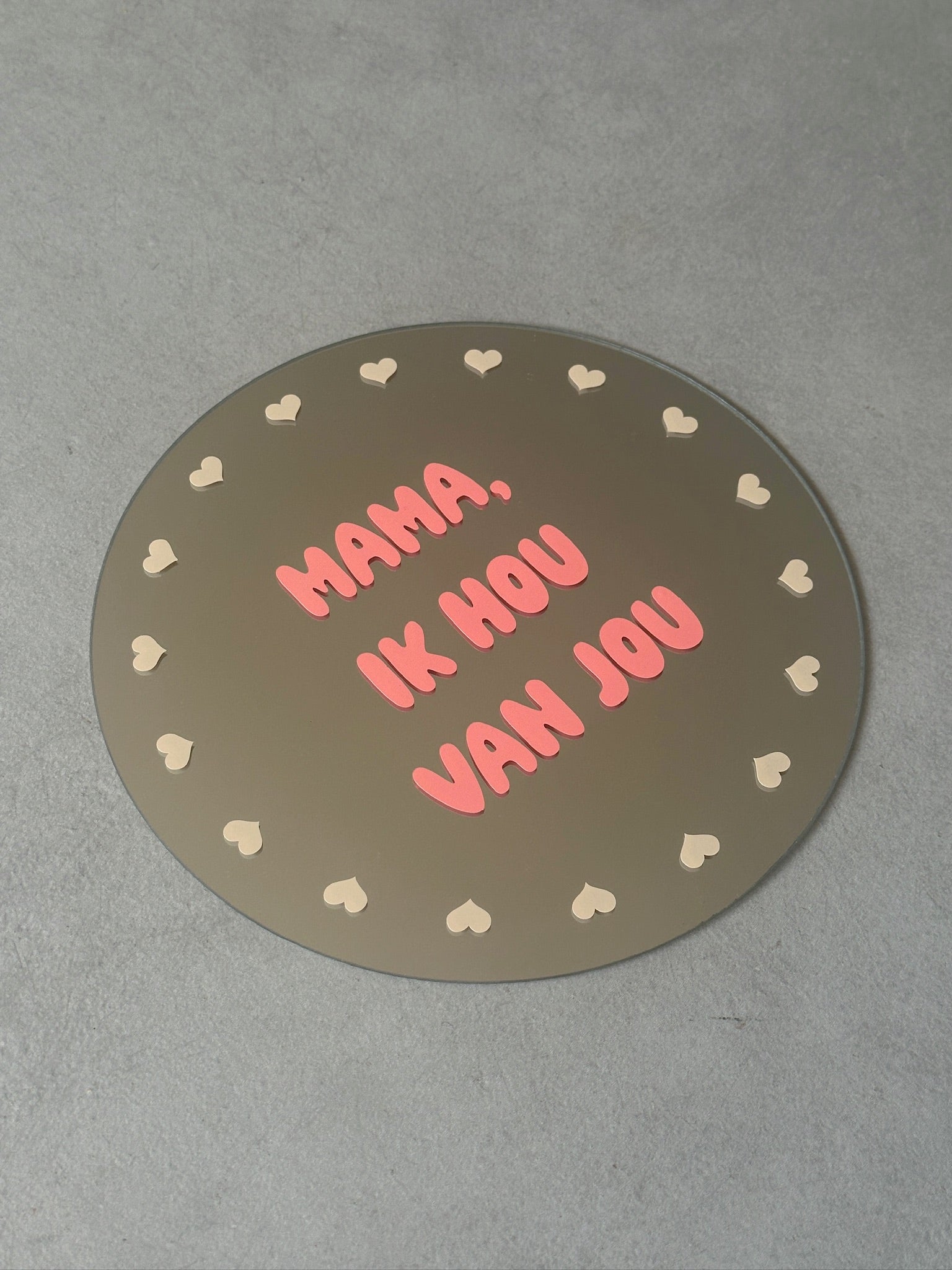 Mama, ik hou van jou mirror peach sand