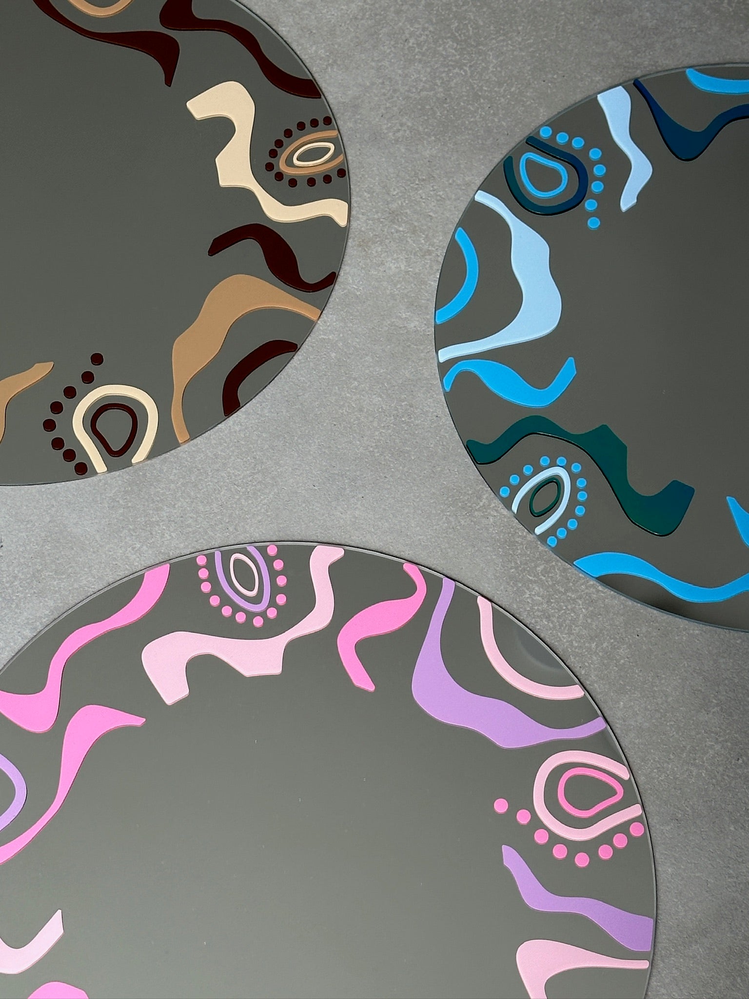 Crazy wave mirror pink lila