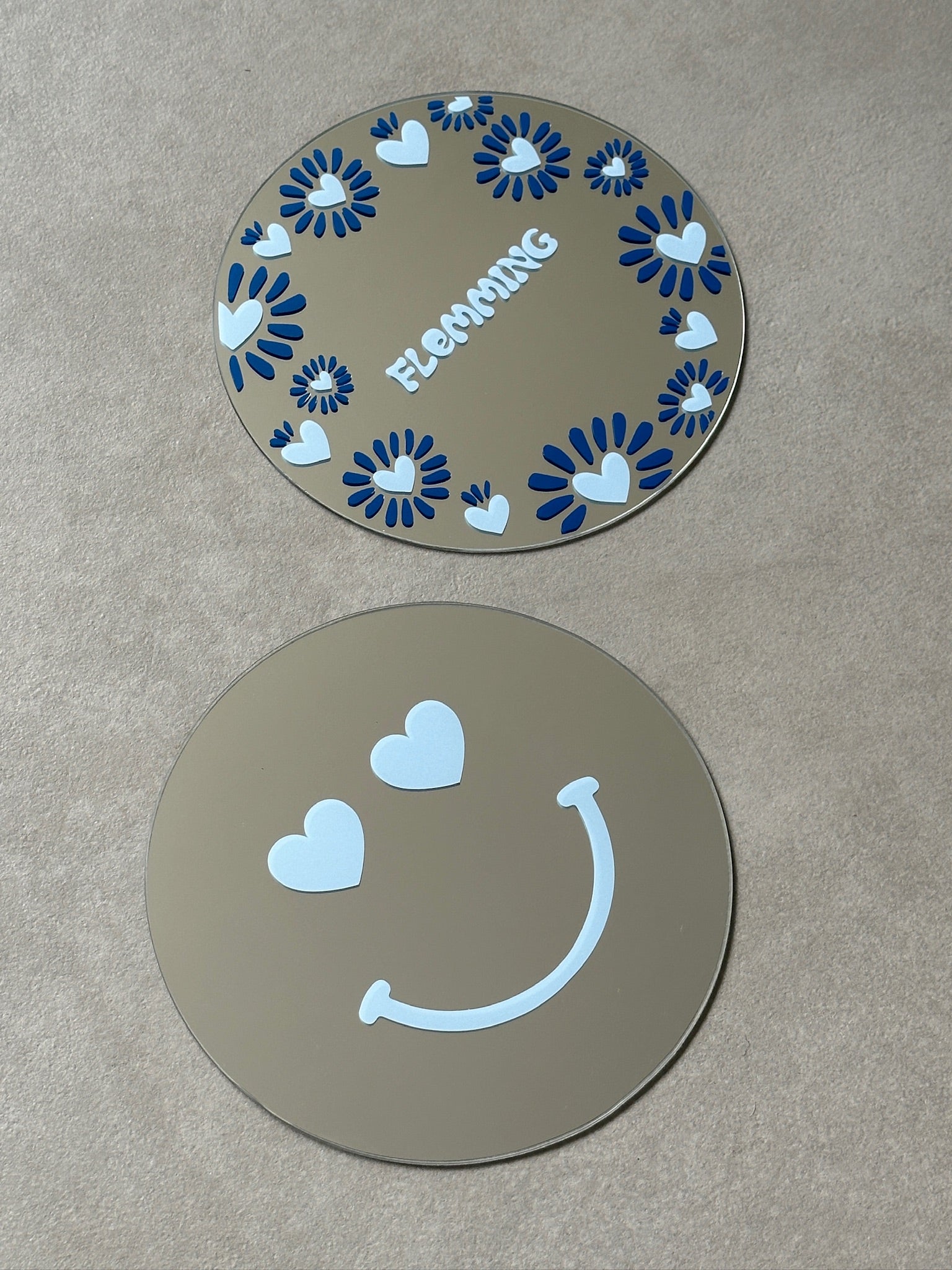 Custom sunheart mirror babyblue blue