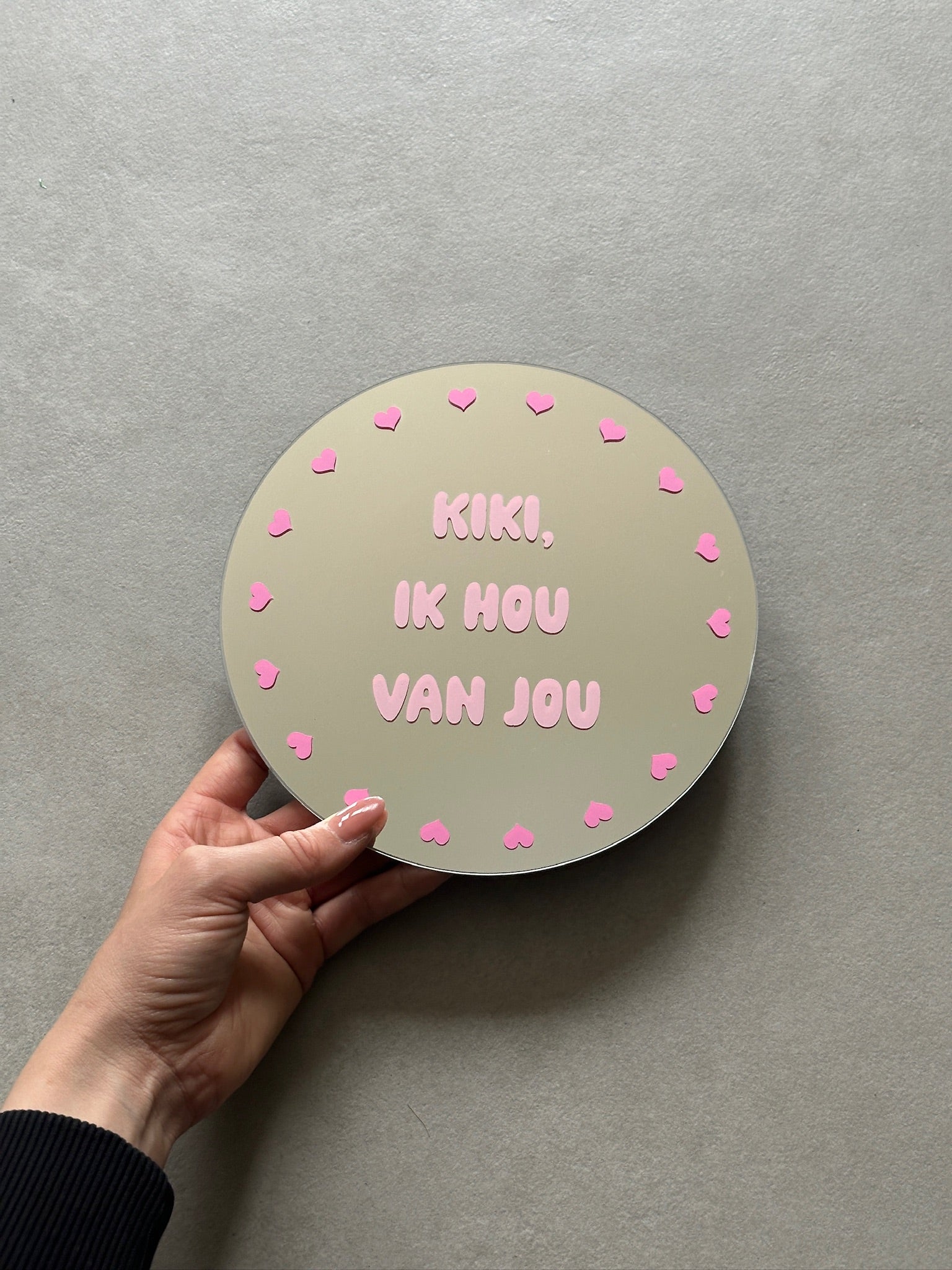 Custom ‘ik hou van jou’ hearts mirror