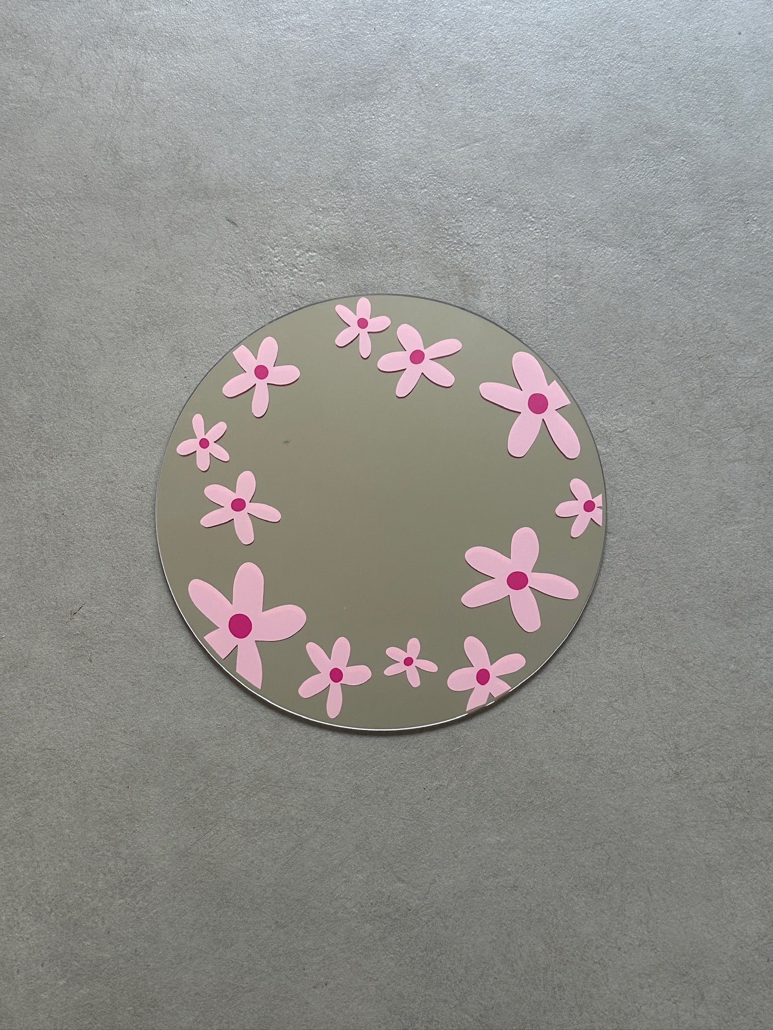 Flower field mirror babypink fucsia