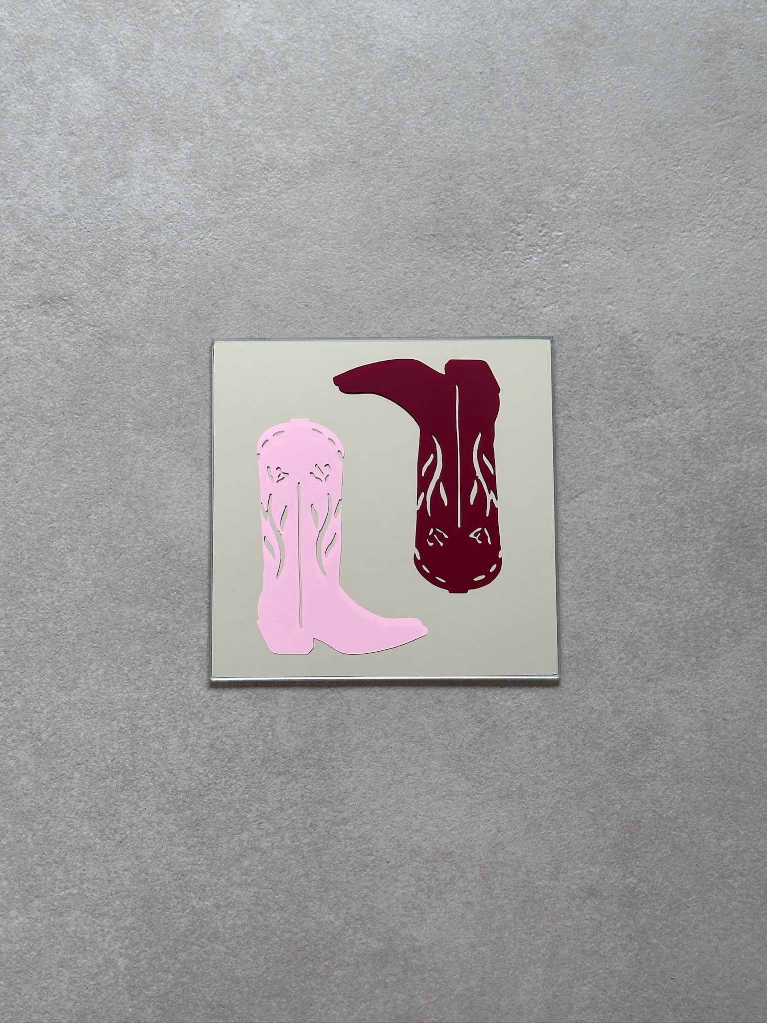 Cowboy boots spiegel babypink burgundy
