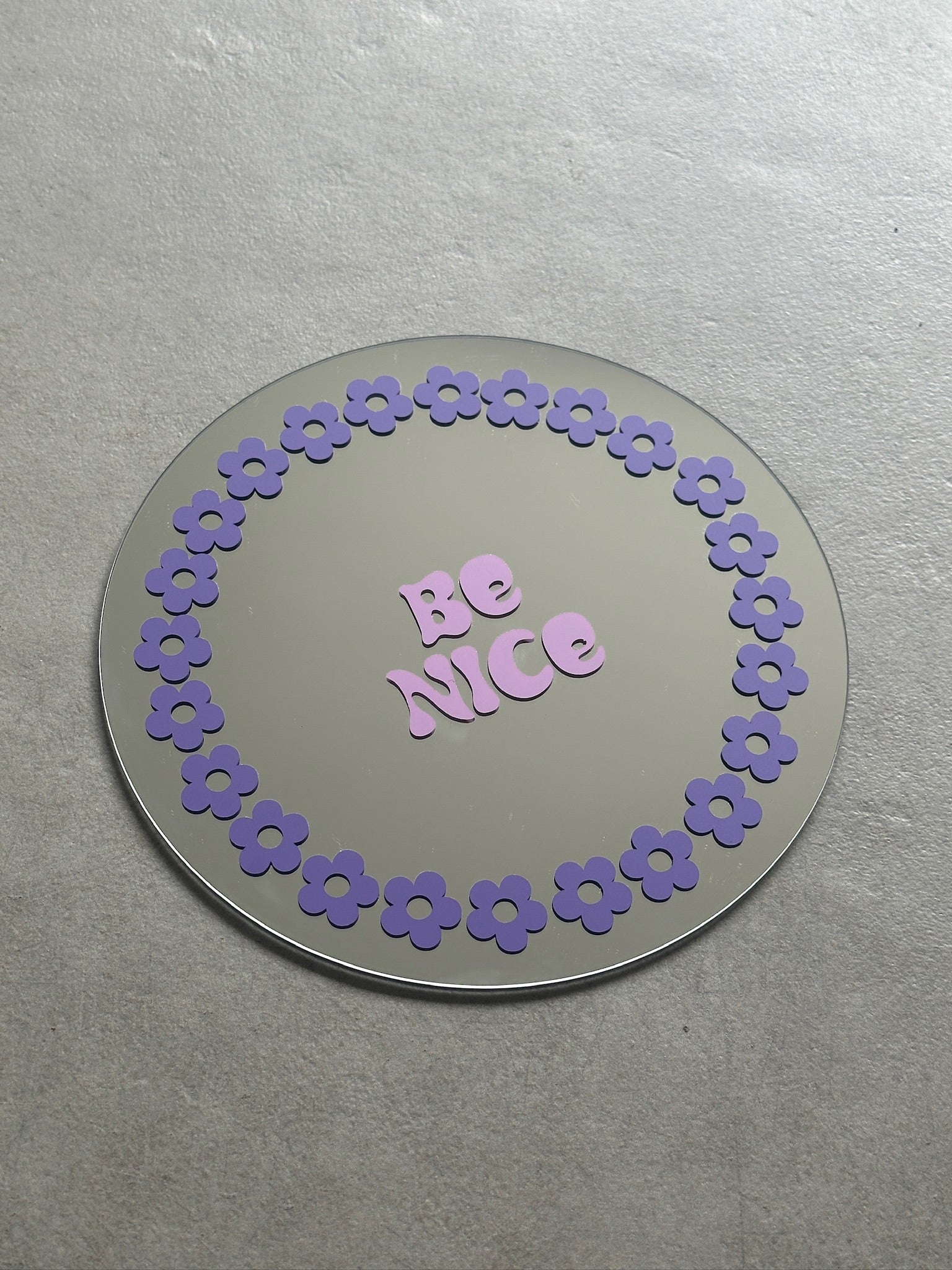 Be nice flower mirror purple