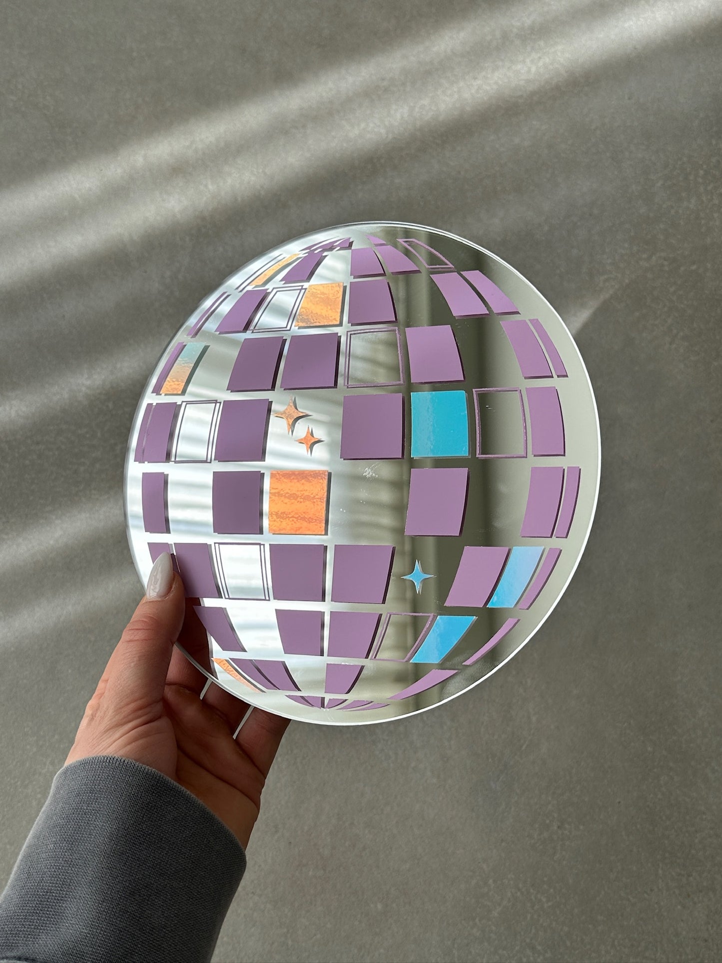 Discoball mirror lila