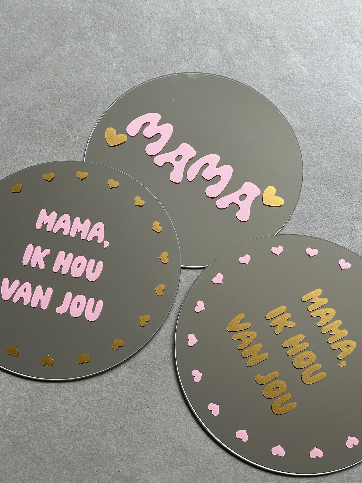 Mama spiegel babypink gold