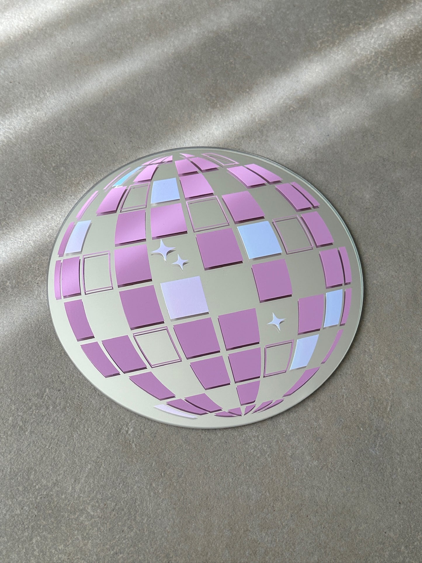 Discoball mirror lila