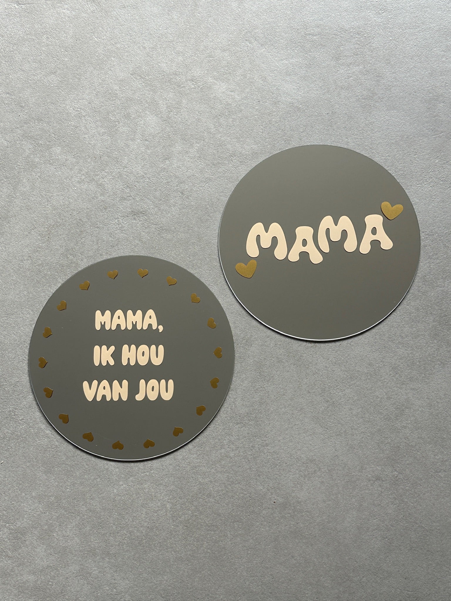 Mama, ik hou van jou spiegel sand gold