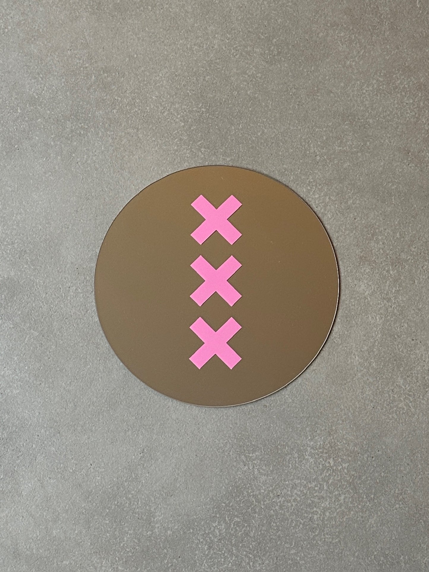 Amsterdam crosses mirror round pink