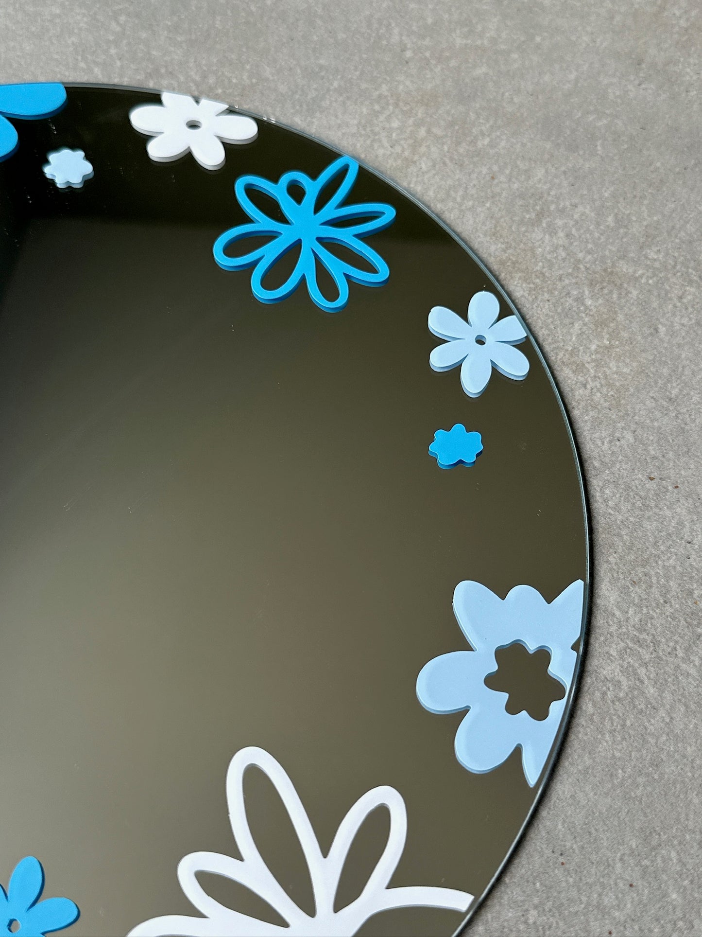 Flower multi mirror blue white