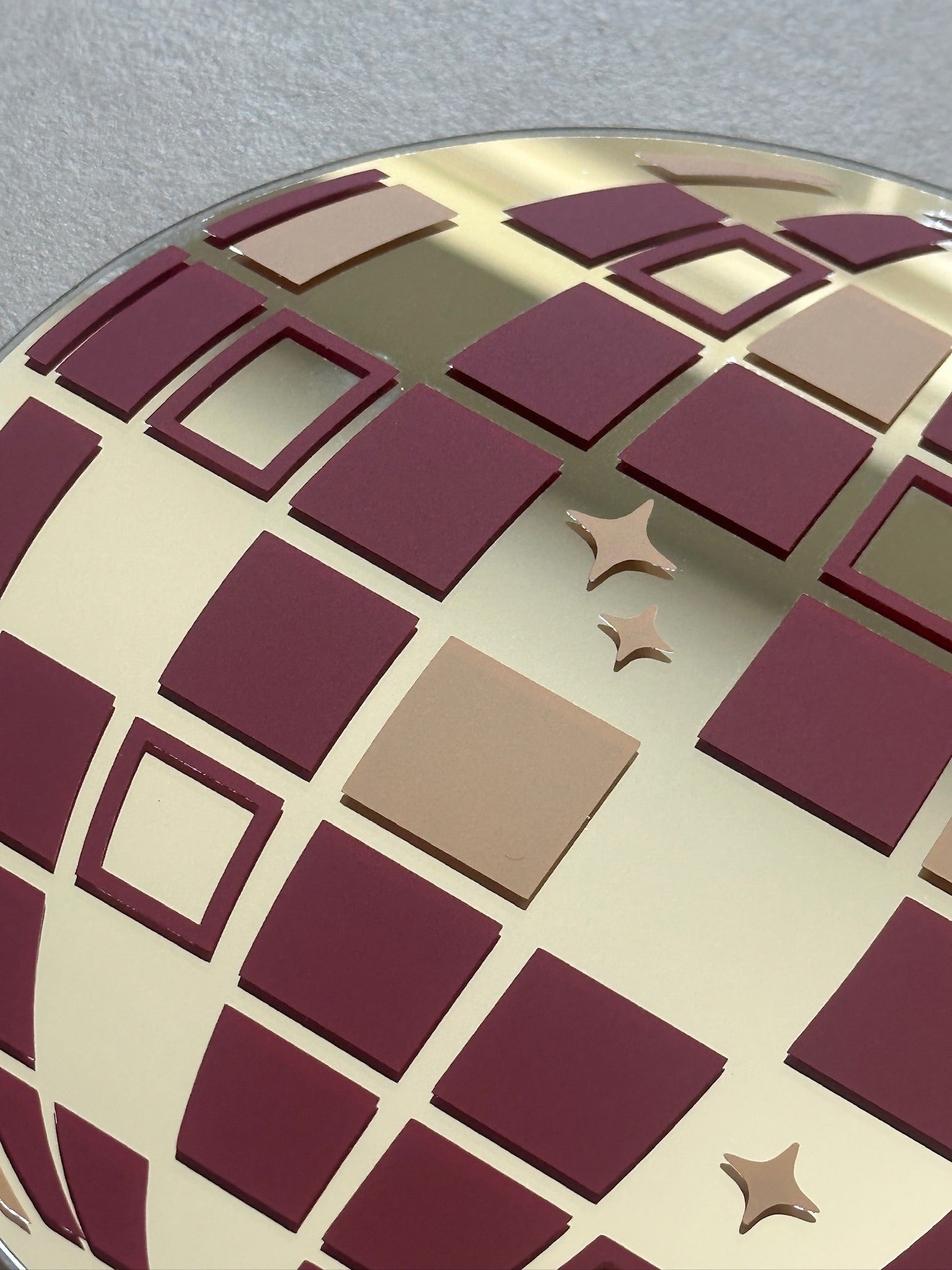 Discoball mirror burgundy caramel