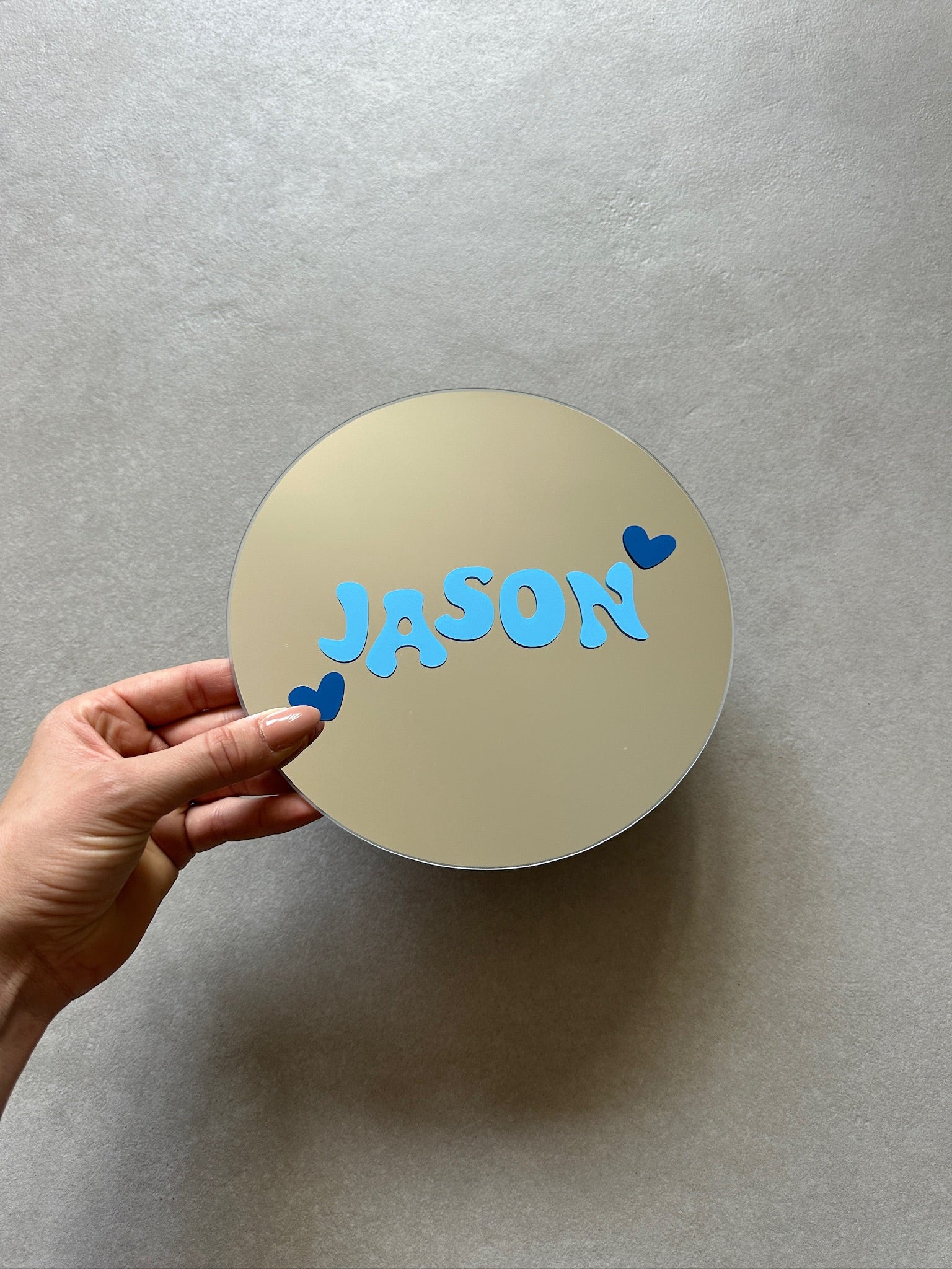 Custom name hearts mirror