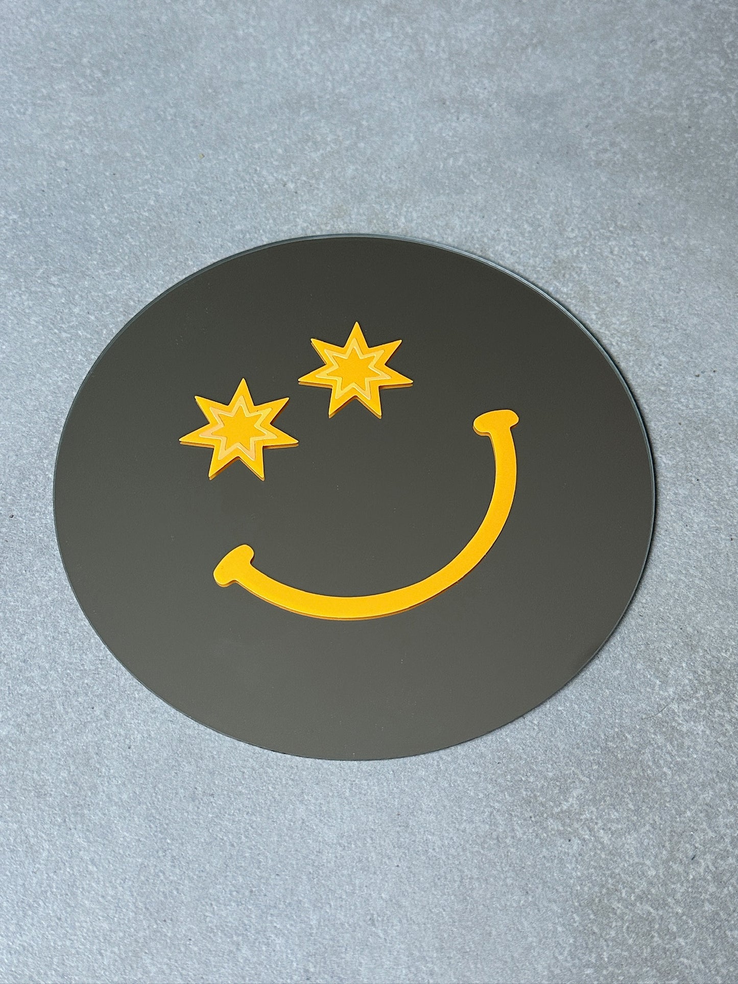 Smiley star mirror orange