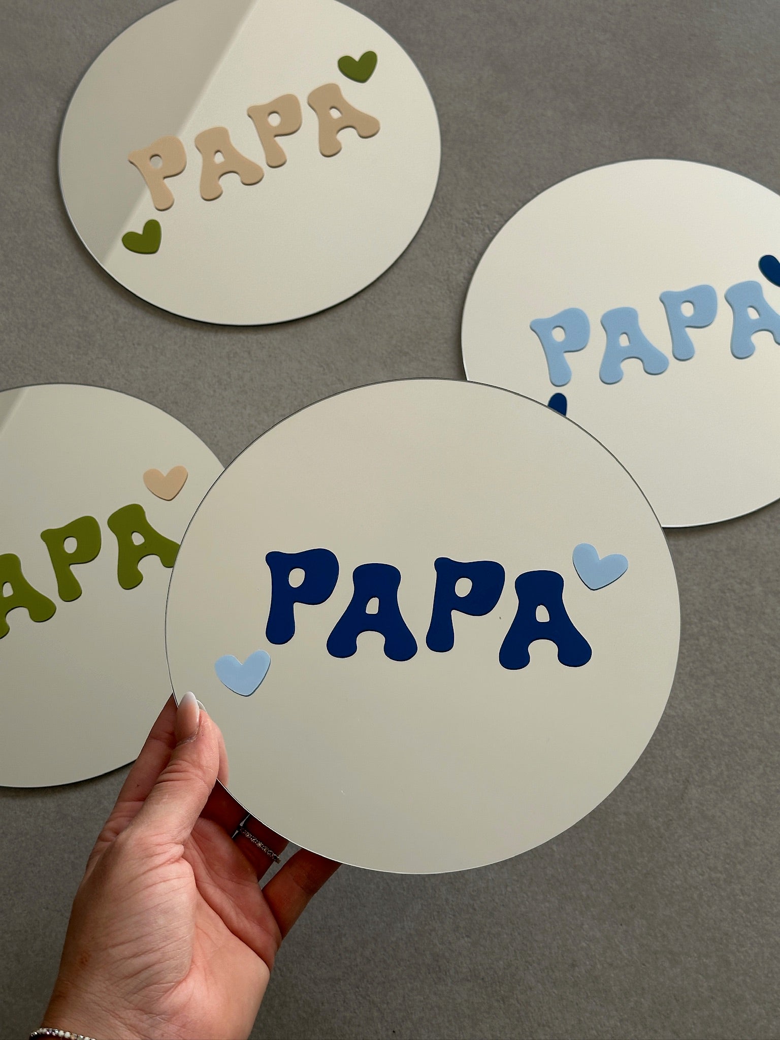 Papa mirror navy babyblue