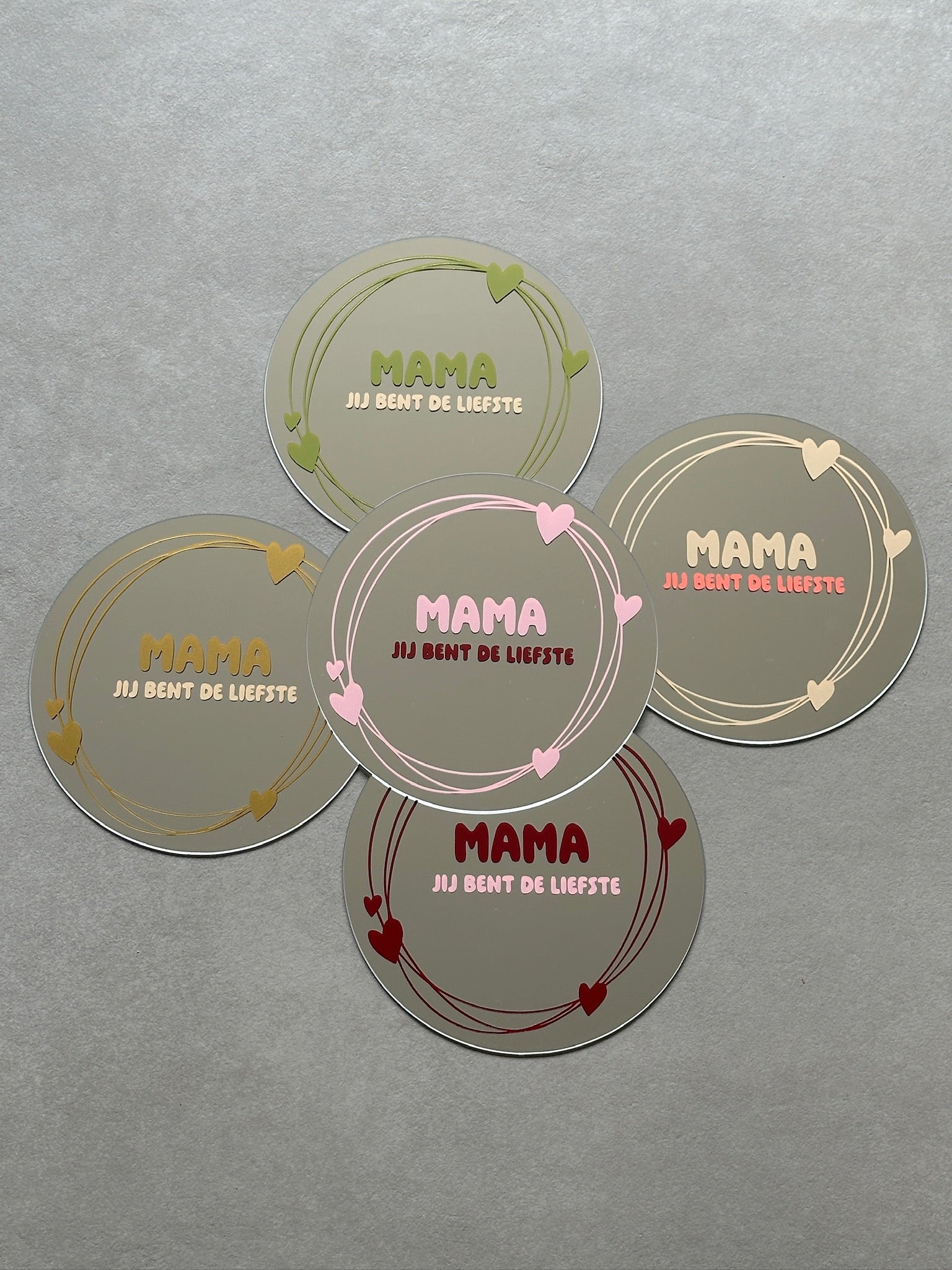 Mama je bent de liefste spiegel olive green sand