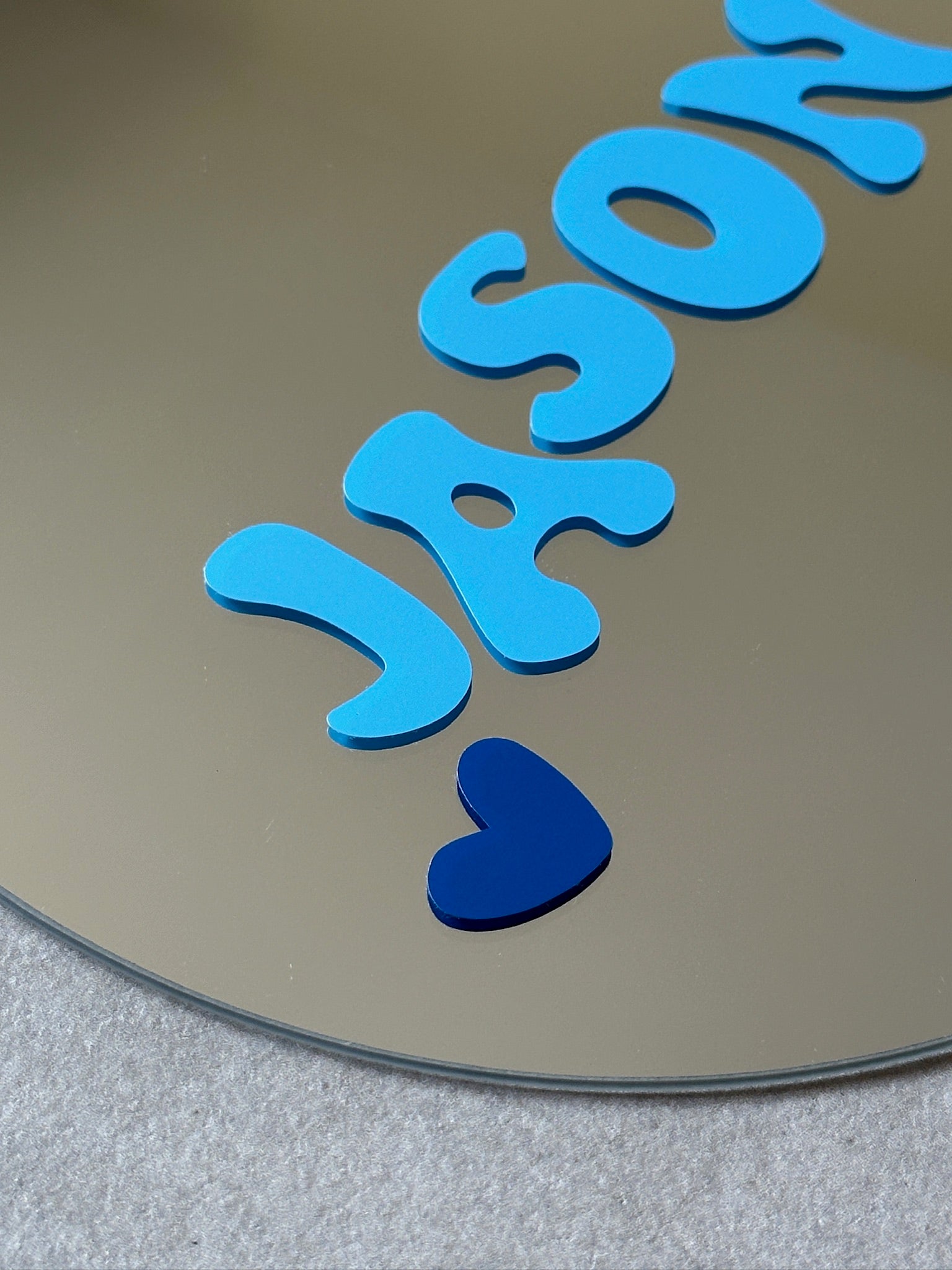 Custom name hearts mirror
