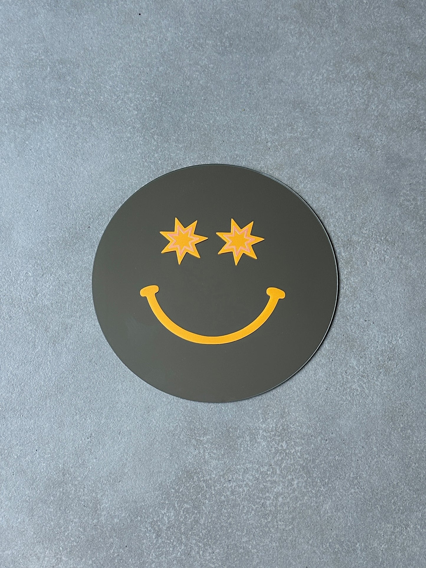 Smiley star mirror orange