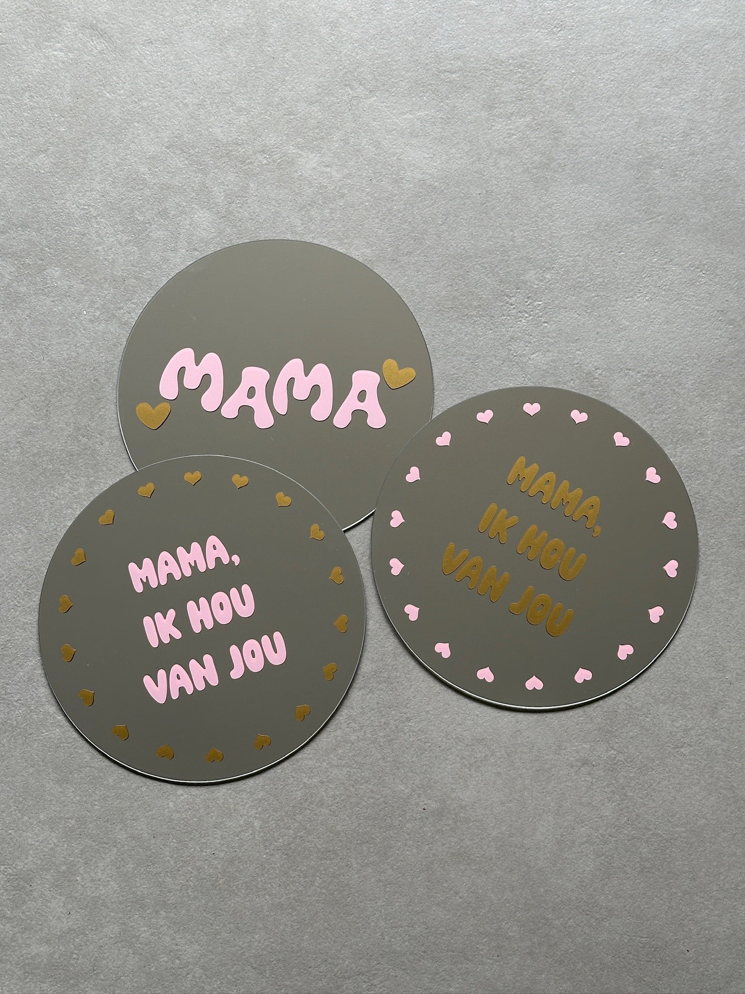 Mama spiegel babypink gold