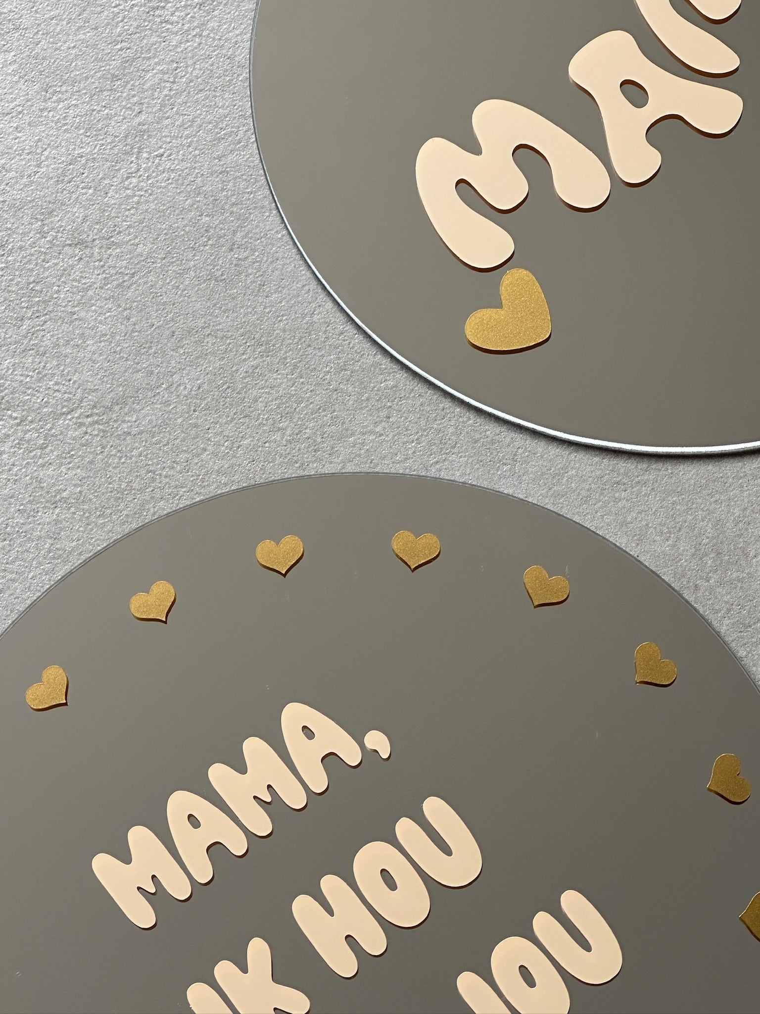 Mama, ik hou van jou spiegel sand gold