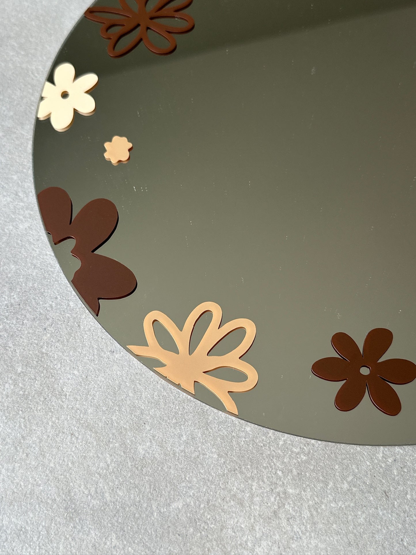 Flower multi mirror brown