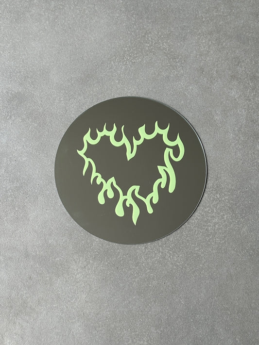 Fireheart round mirror lime